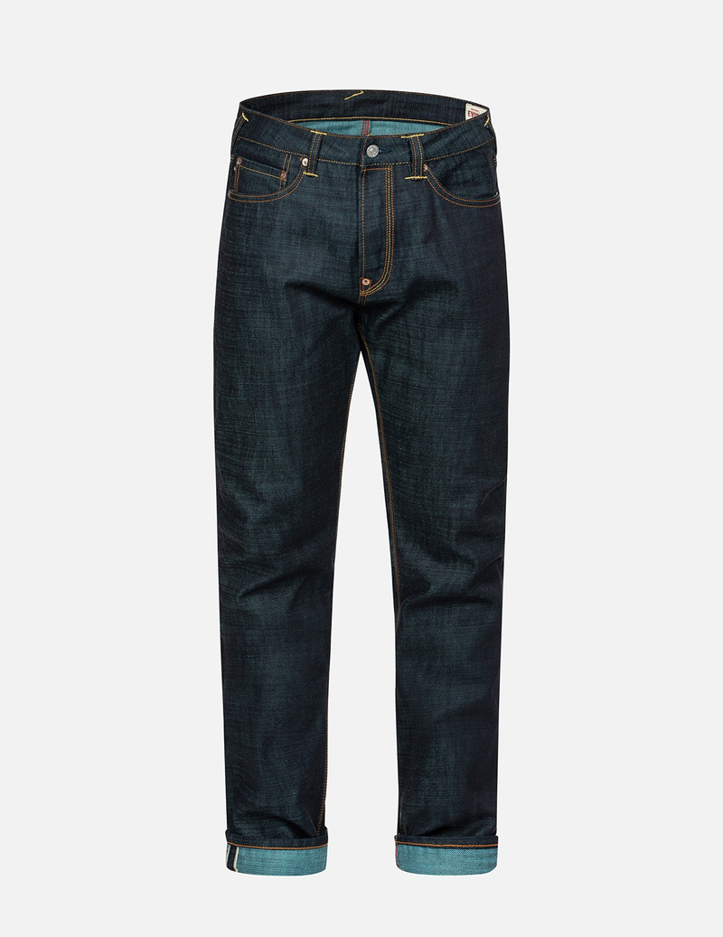 SASHIKO PATTERN POCKETS CARROT FIT JEANS #2017 1