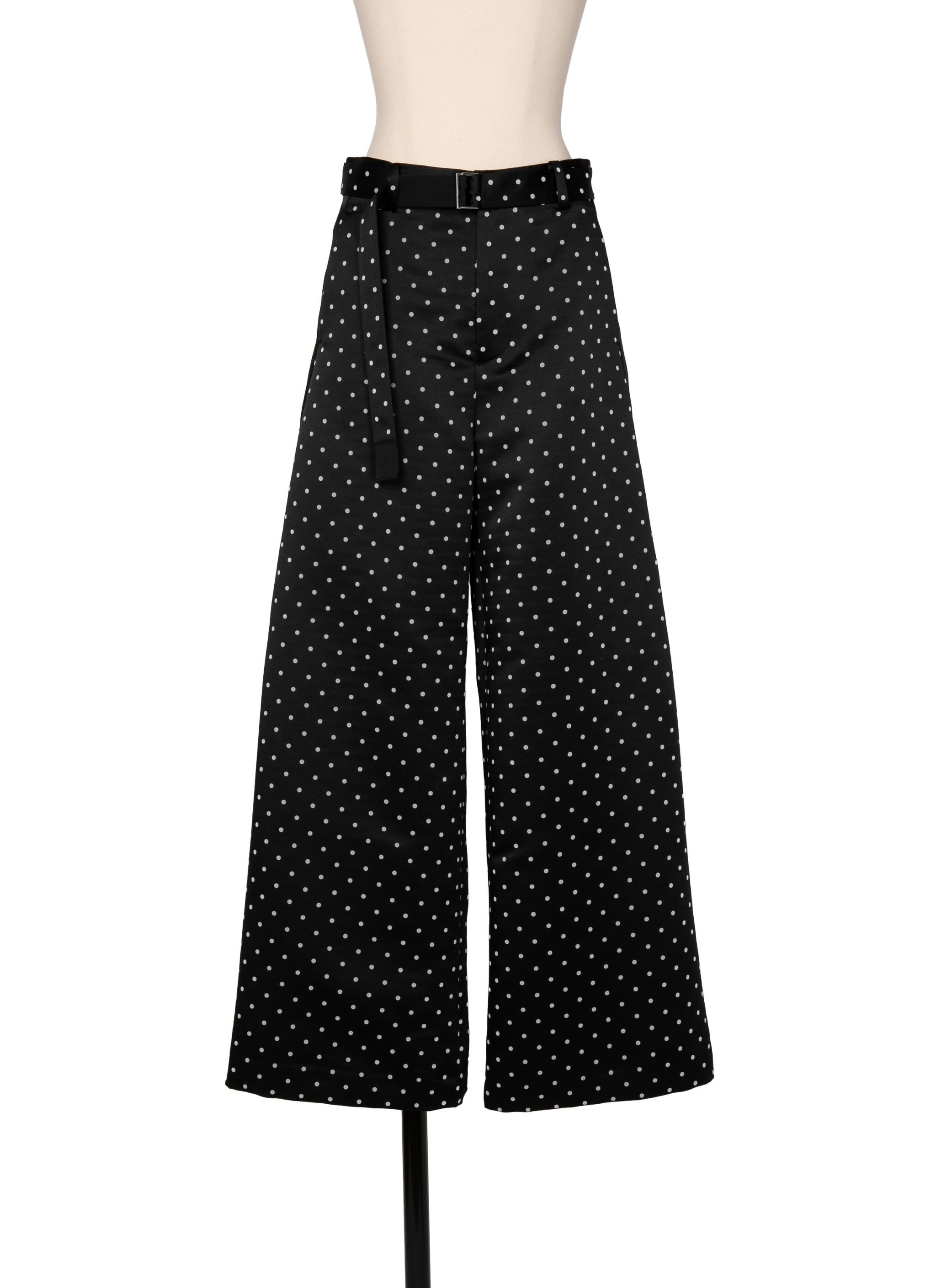 Polka Dot Flock Print Pants - 1
