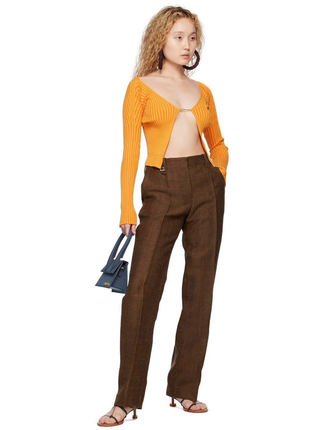 Orange Le Raphia 'La Maille Pralù Longue' Cardigan - 4