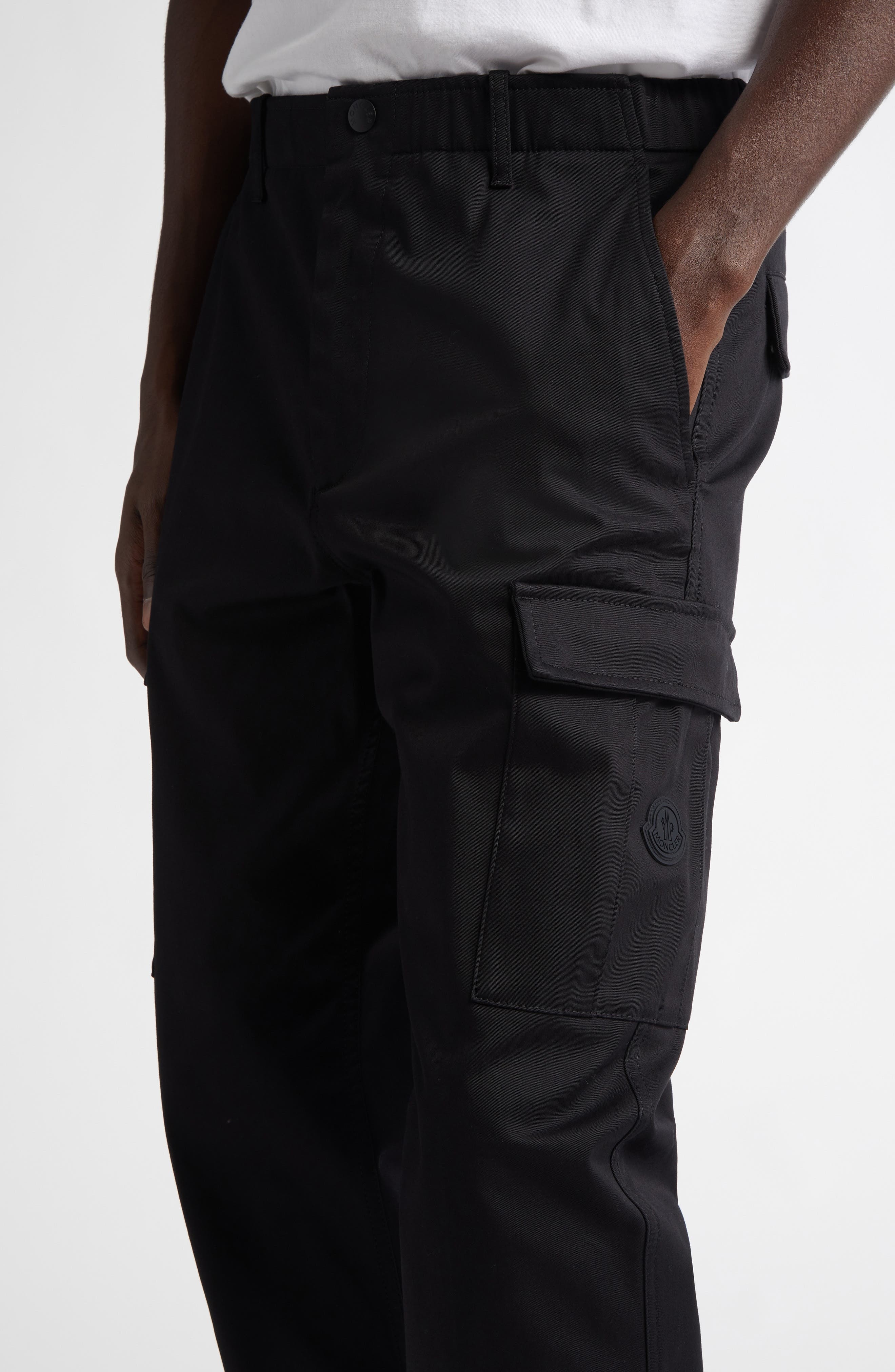 Moncler Stretch Cotton Cargo Pants in Black at Nordstrom - 5