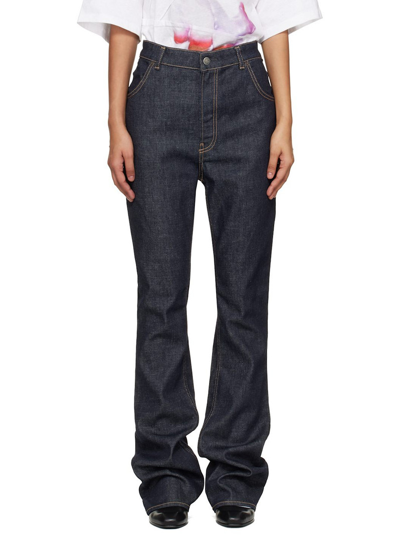 Navy Graphic-Embroidered Jeans 1