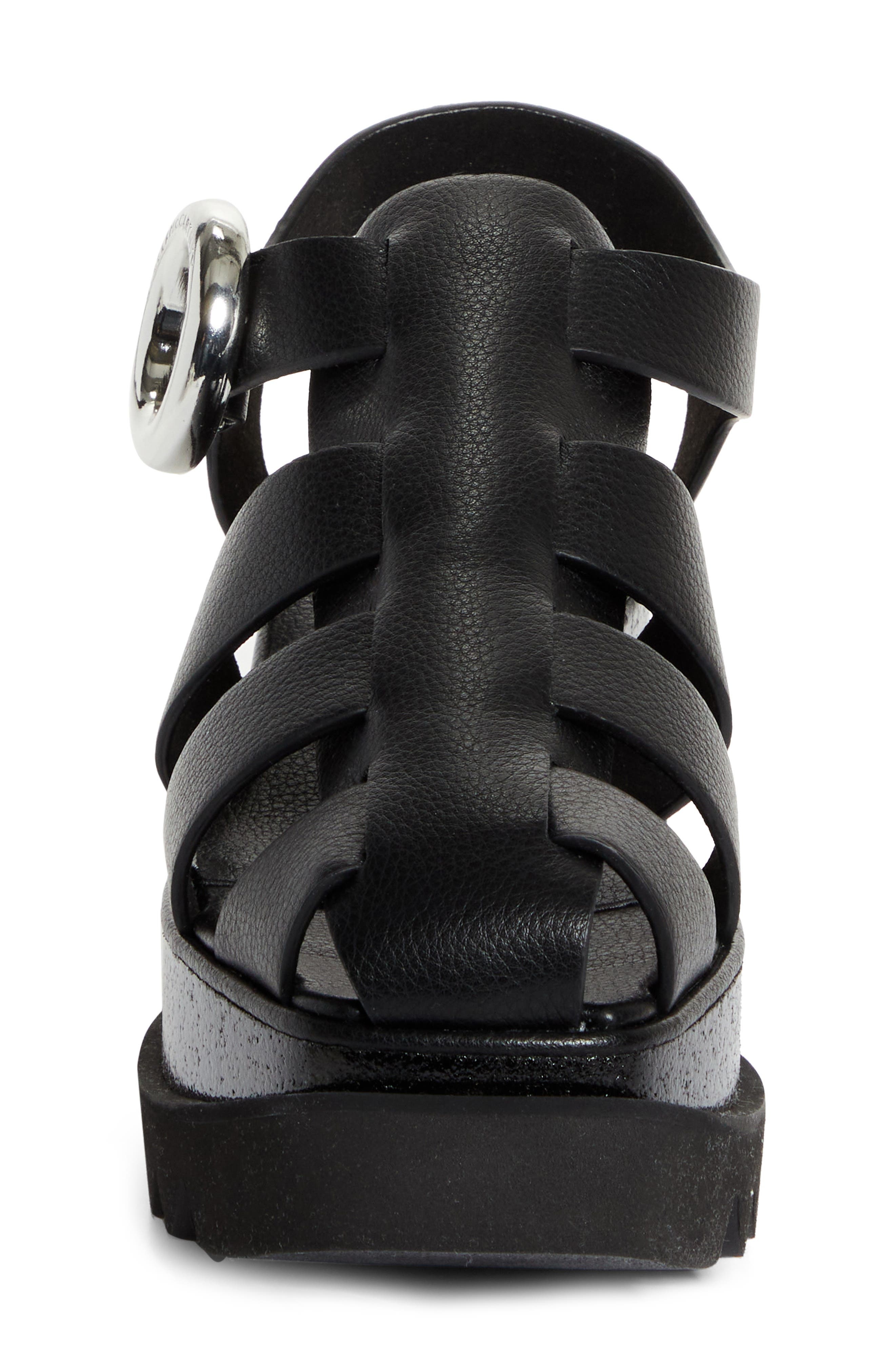 Stella McCartney Elyse Wedge Fisherman Sandal in Black at Nordstrom - 4