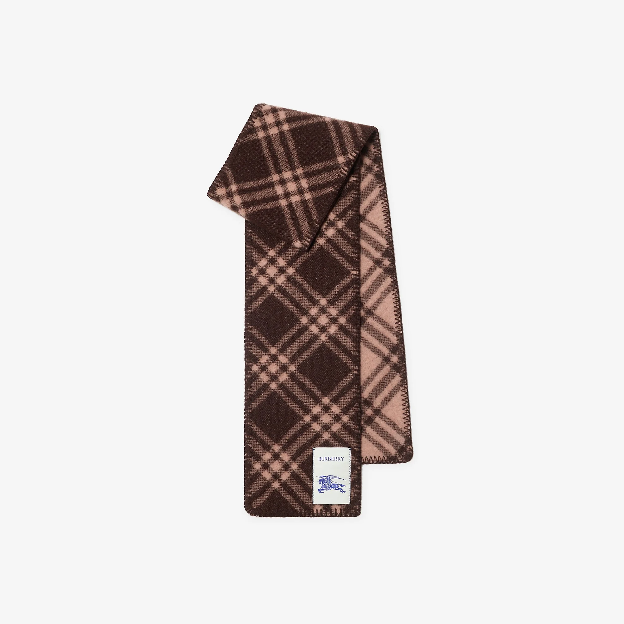 Narrow Check Wool Scarf - 1