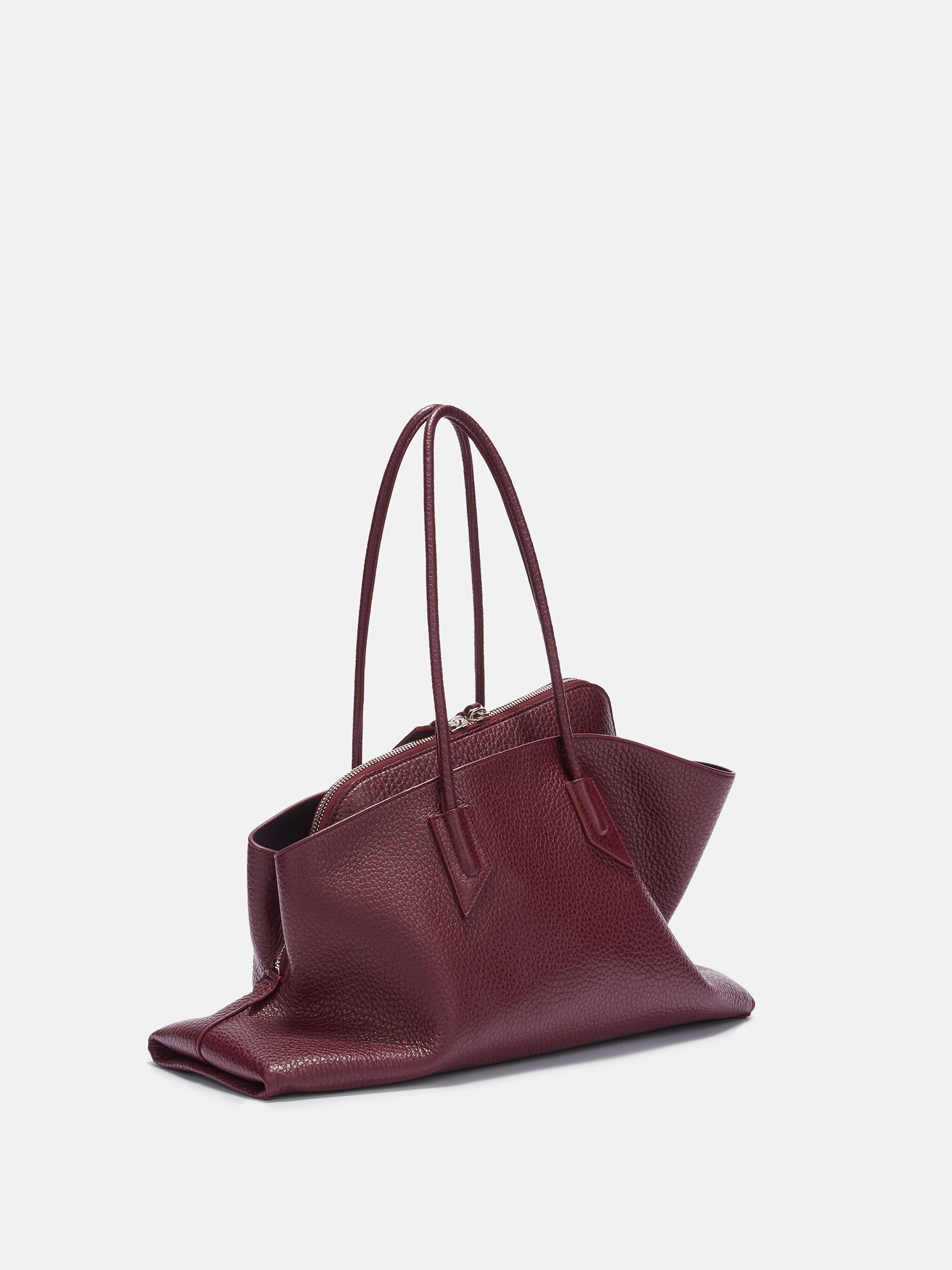 LA PASSEGGIATA MEDIUM" BURGUNDY TOP HANDLE - 2