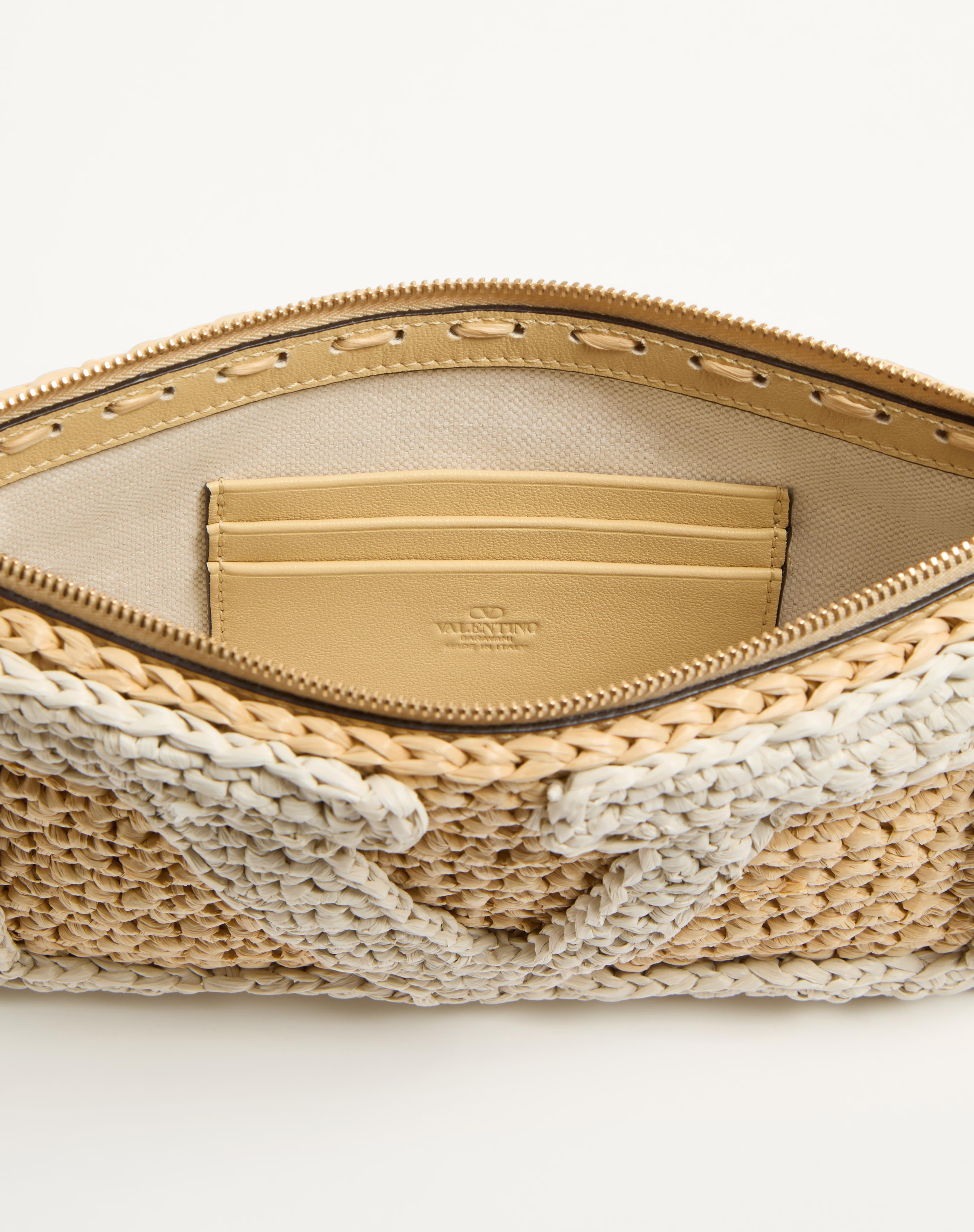 VALENTINO GARAVANI VIVA SUPERSTAR SYNTHETIC RAFFIA POUCH - 6