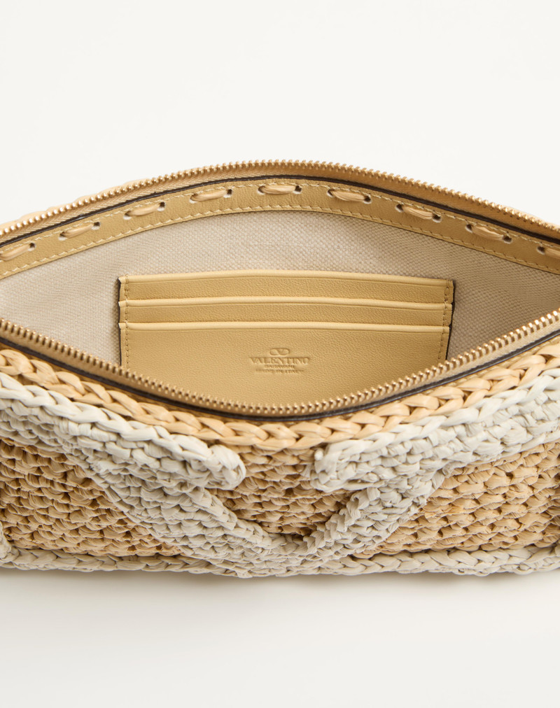 Valentino VALENTINO GARAVANI VIVA SUPERSTAR SYNTHETIC RAFFIA POUCH outlook