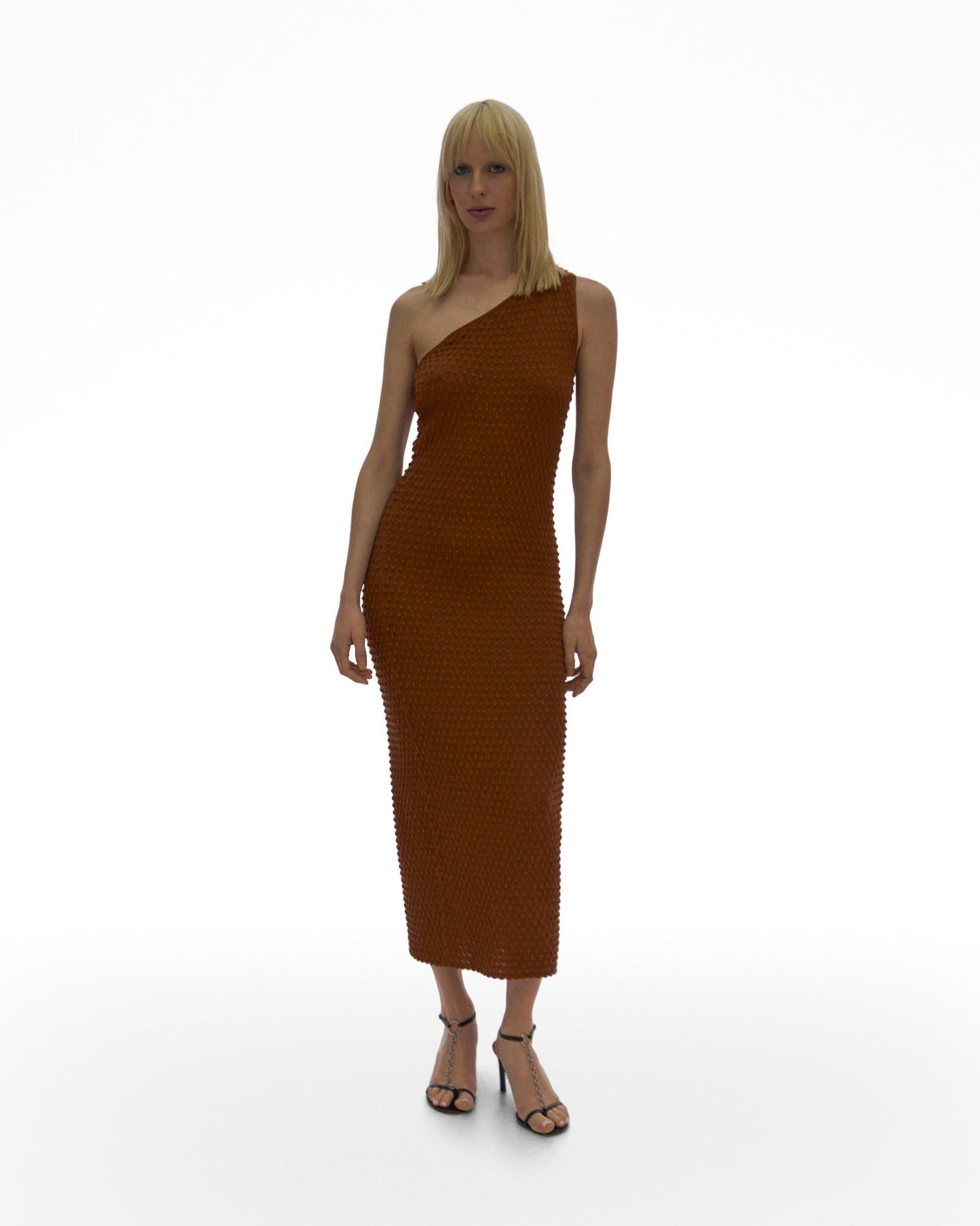 SPIKE KNIT ONE-SHOULDER DRESS - 3