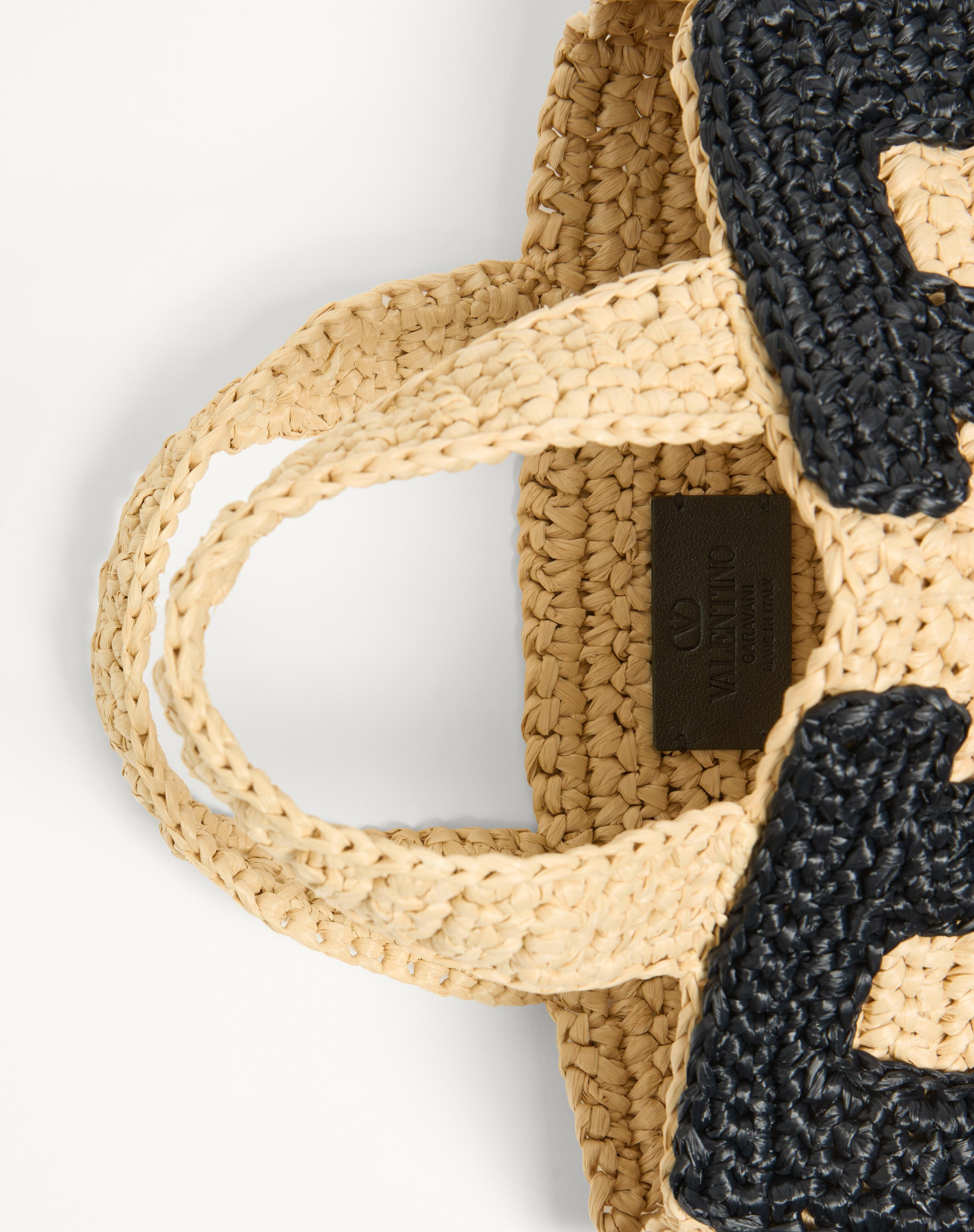 VALENTINO GARAVANI VIVA SUPERSTAR SMALL SYNTHETIC RAFFIA SHOPPING BAG - 6