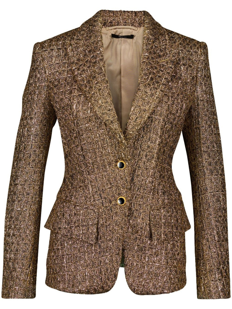 tweed single-breasted blazer 1