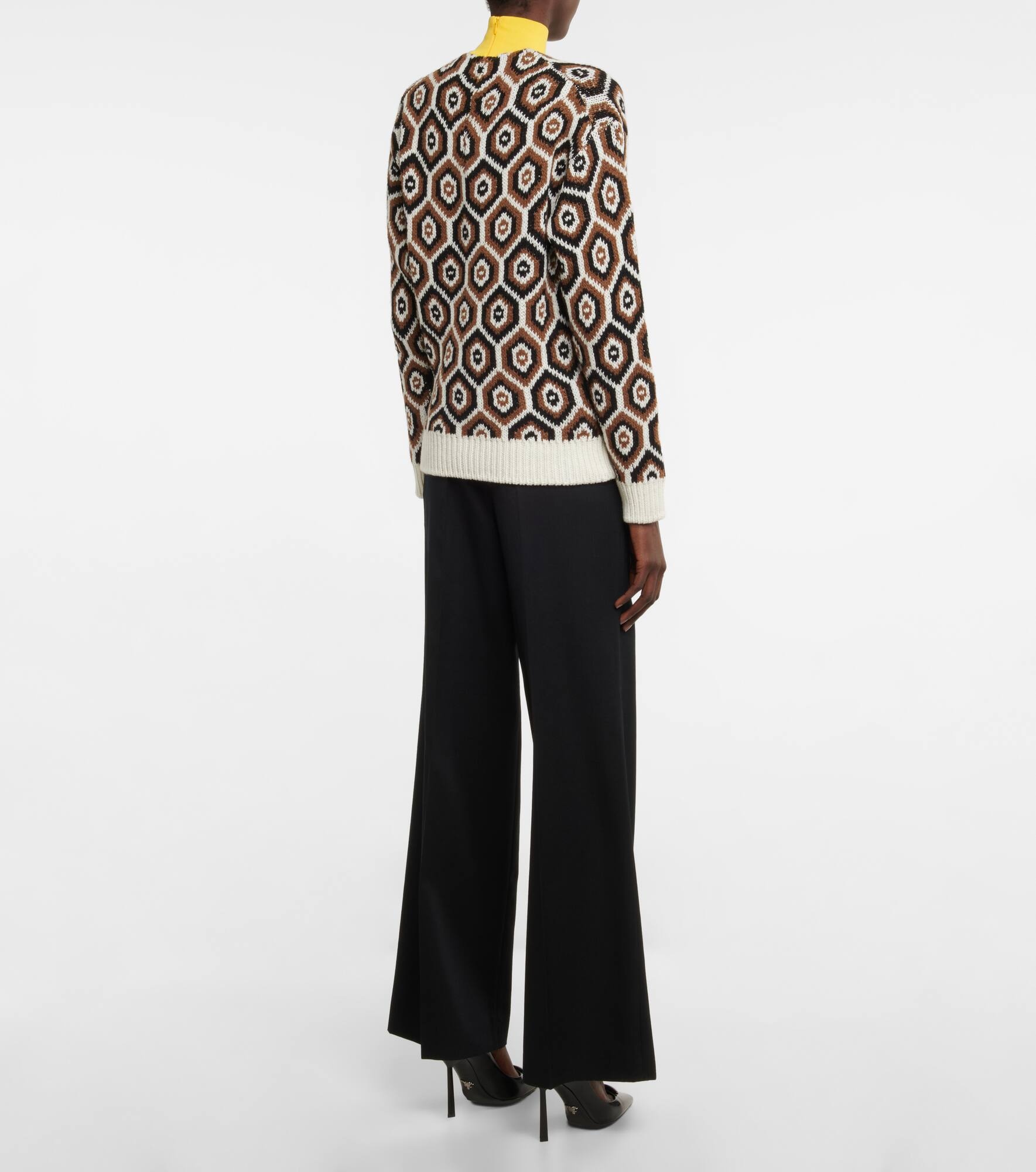 Intarsia wool-blend turtleneck sweater - 3