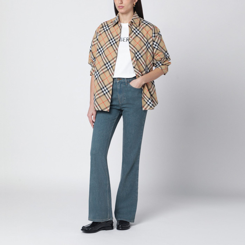 Burberry Beige shirt with Check pattern outlook