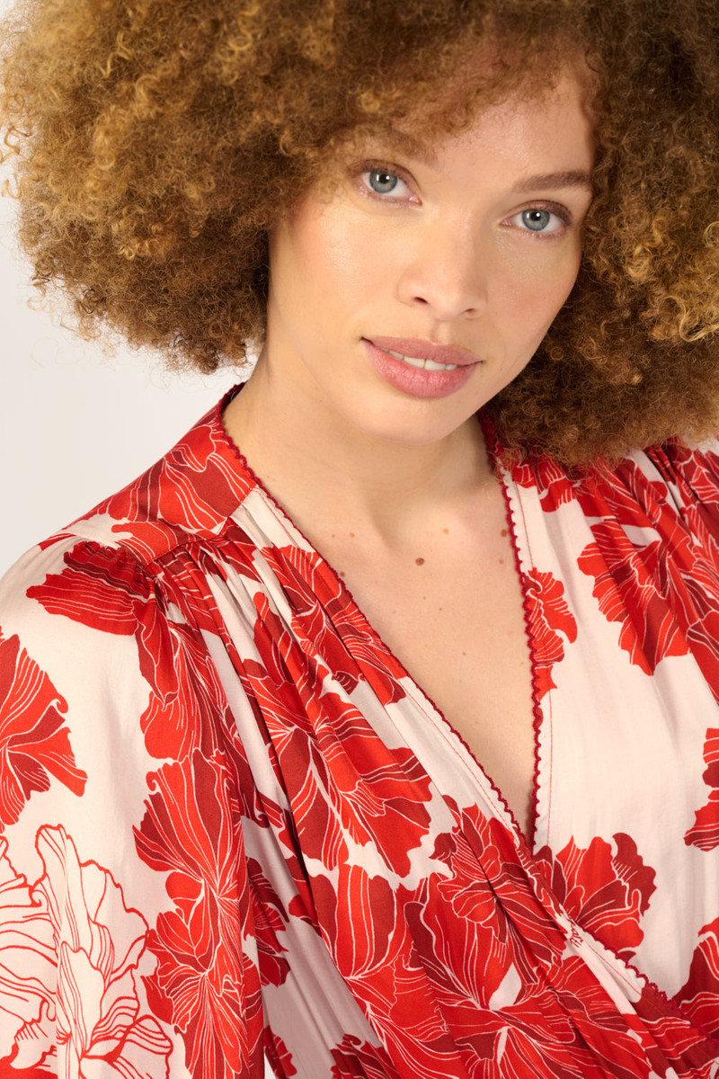 Poupette St Barth Mini Dress Colleen - Red Flower Bunch outlook