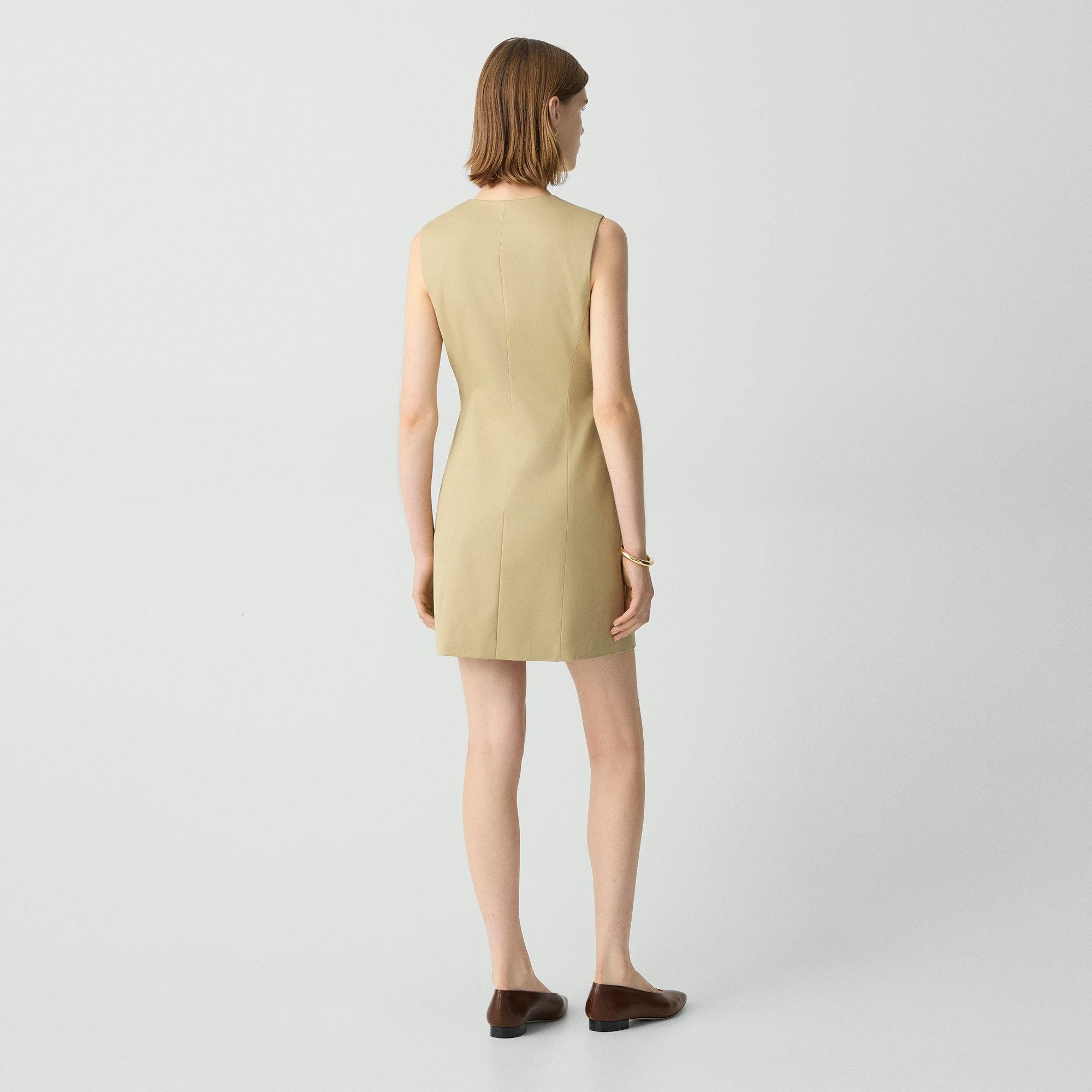 Sleeveless Blazer Dress in Cotton Chino - 4