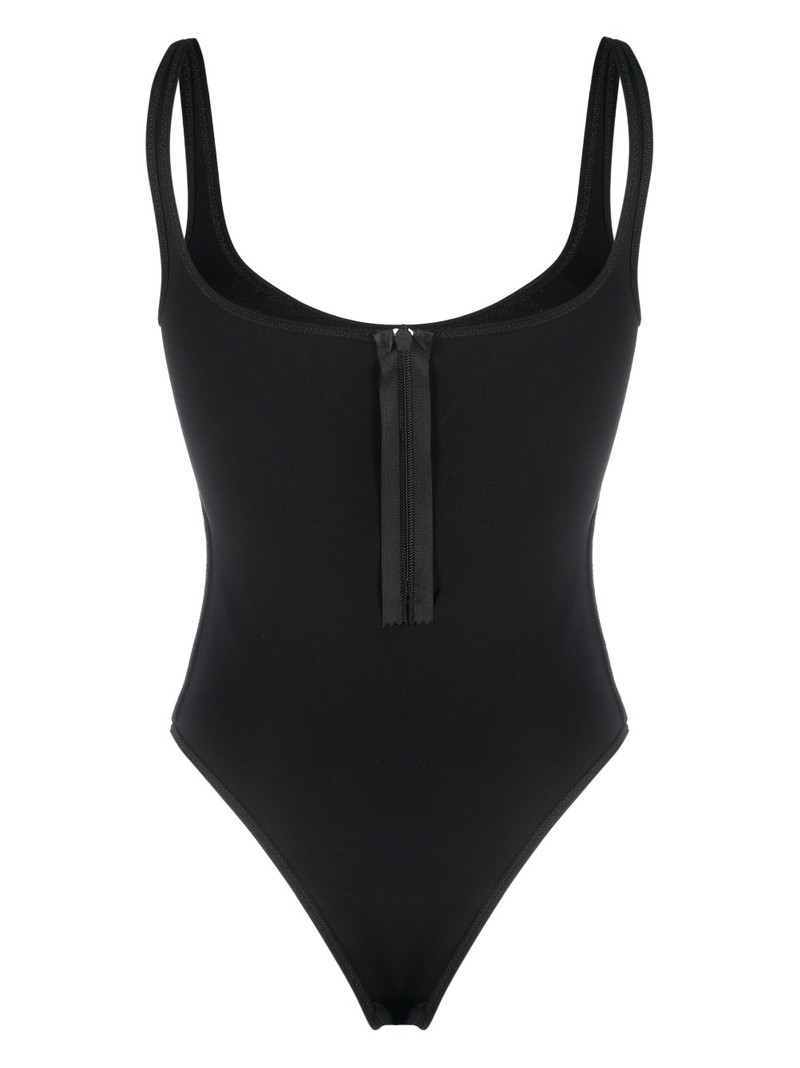 Off-White logo-print zip-up swimsuit outlook