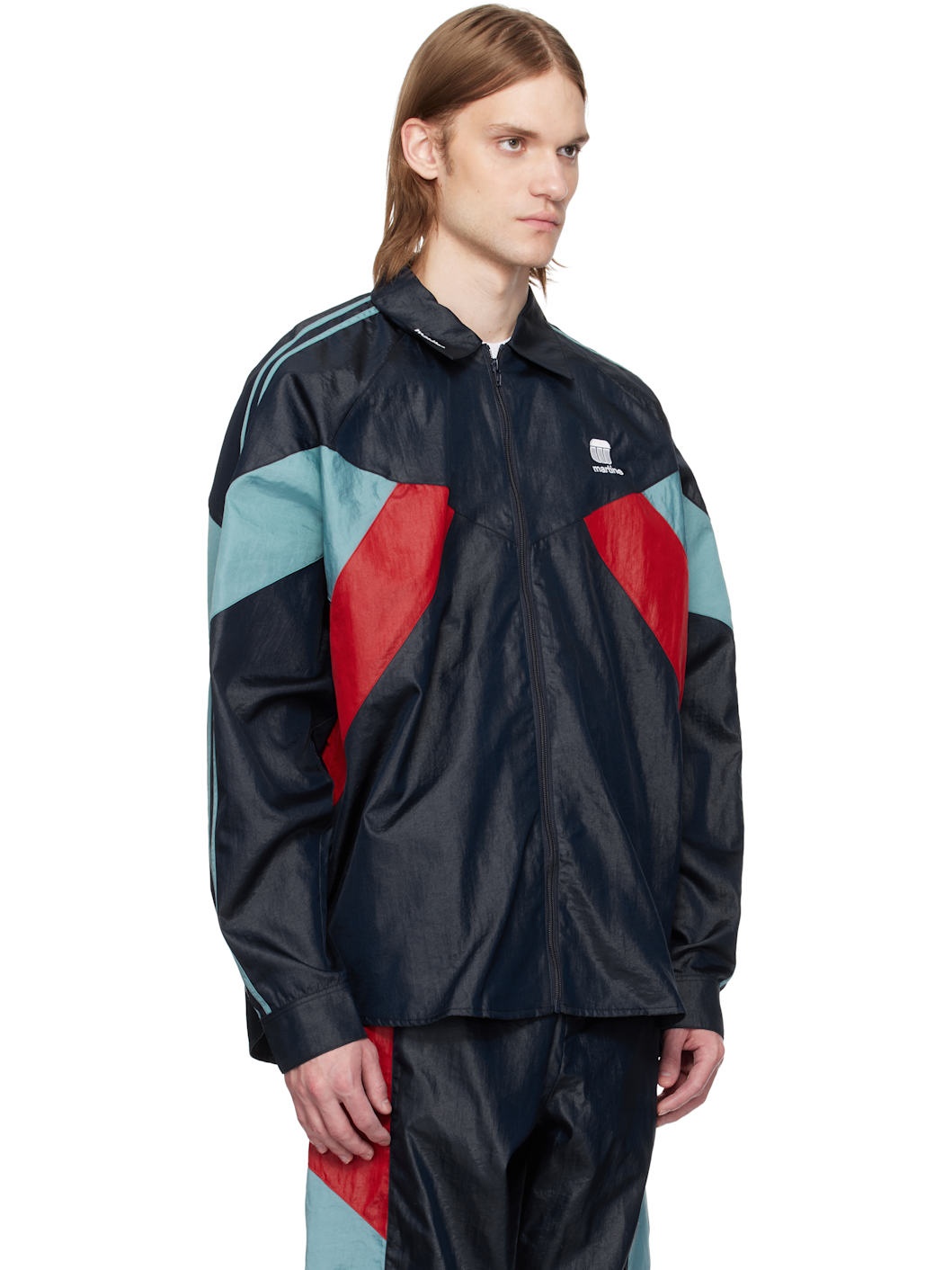 Navy Shirt Track Jacket - 2