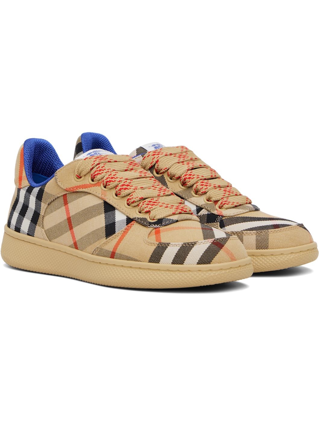 Tan Check Terrace Sneakers - 4
