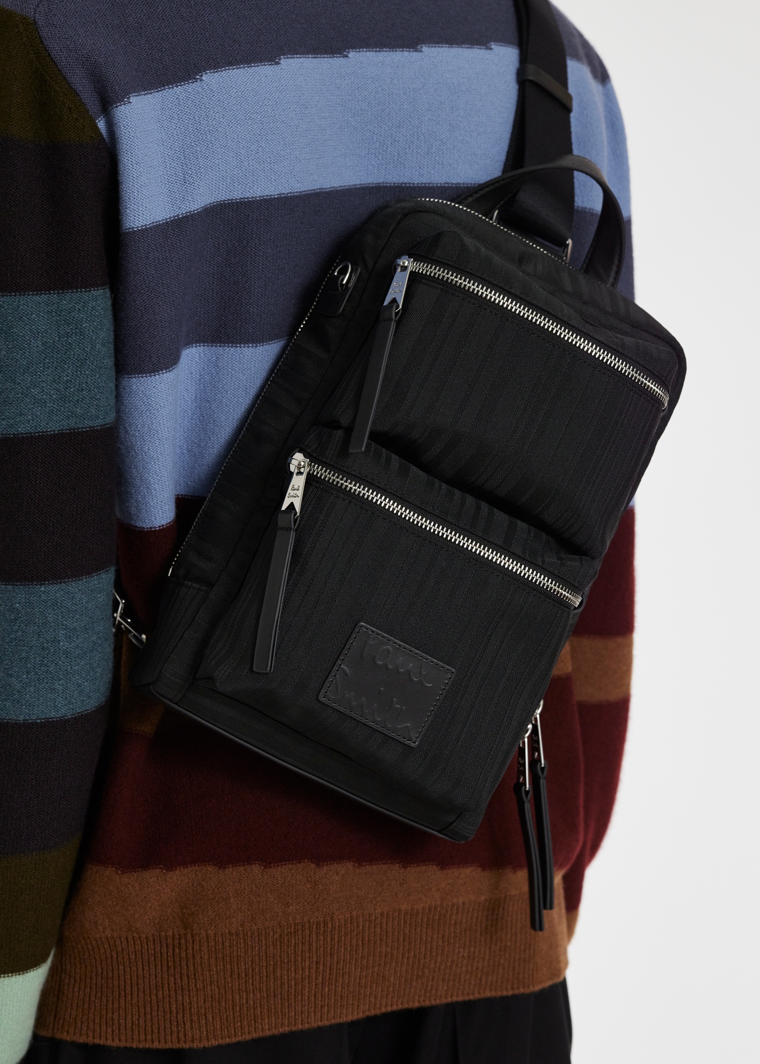 Black 'Shadow Stripe' Sling Pack - 8