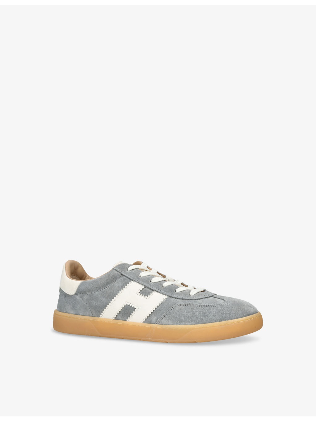 Cool logo-patch suede low-top trainers - 3