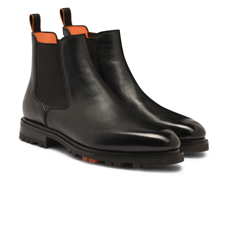 Men's black leather Chelsea boot 3