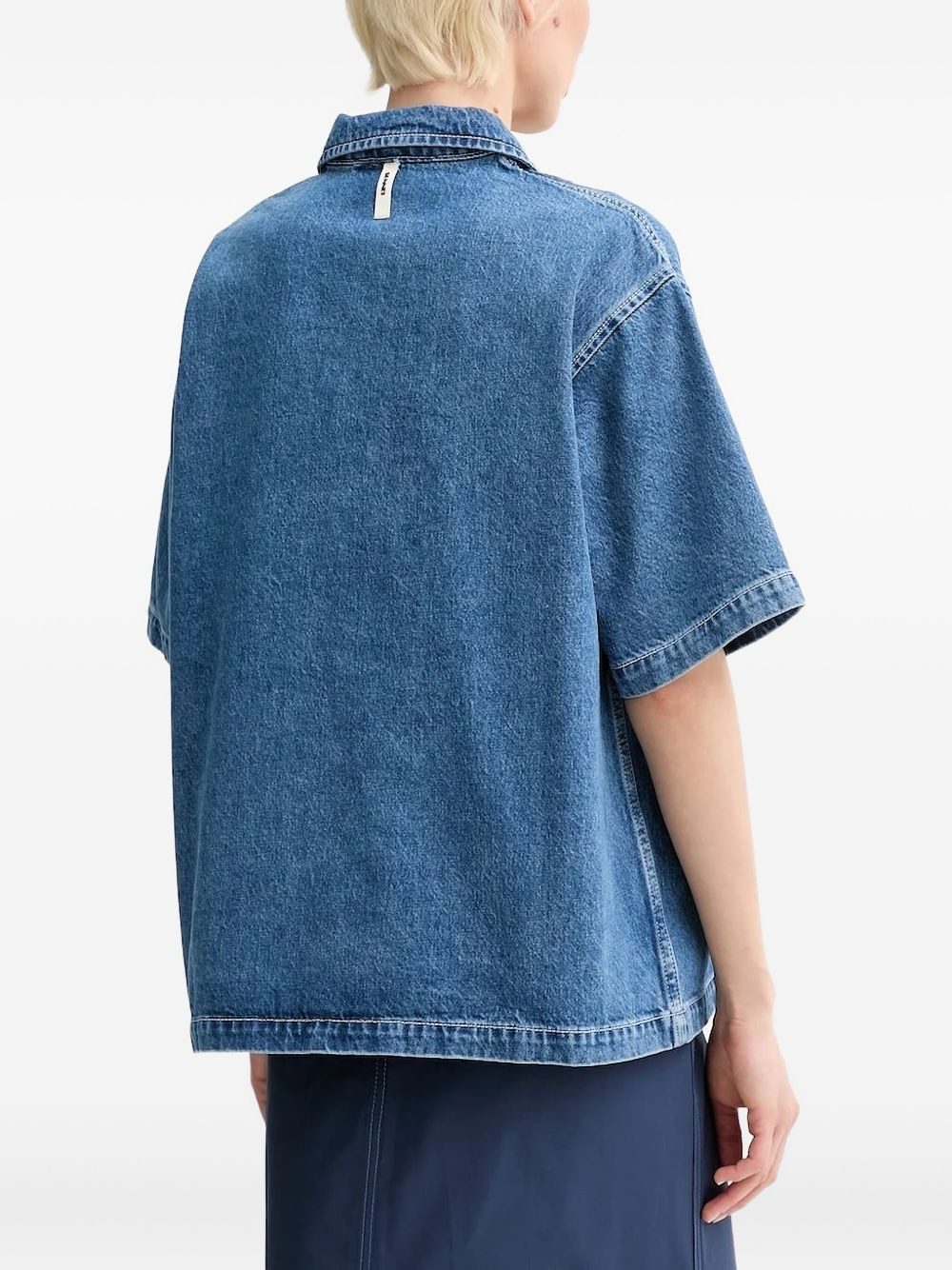 half-zip denim top - 2