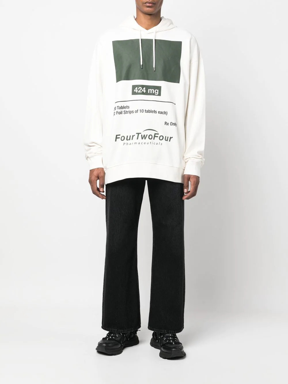 graphic-print cotton hoodie - 2