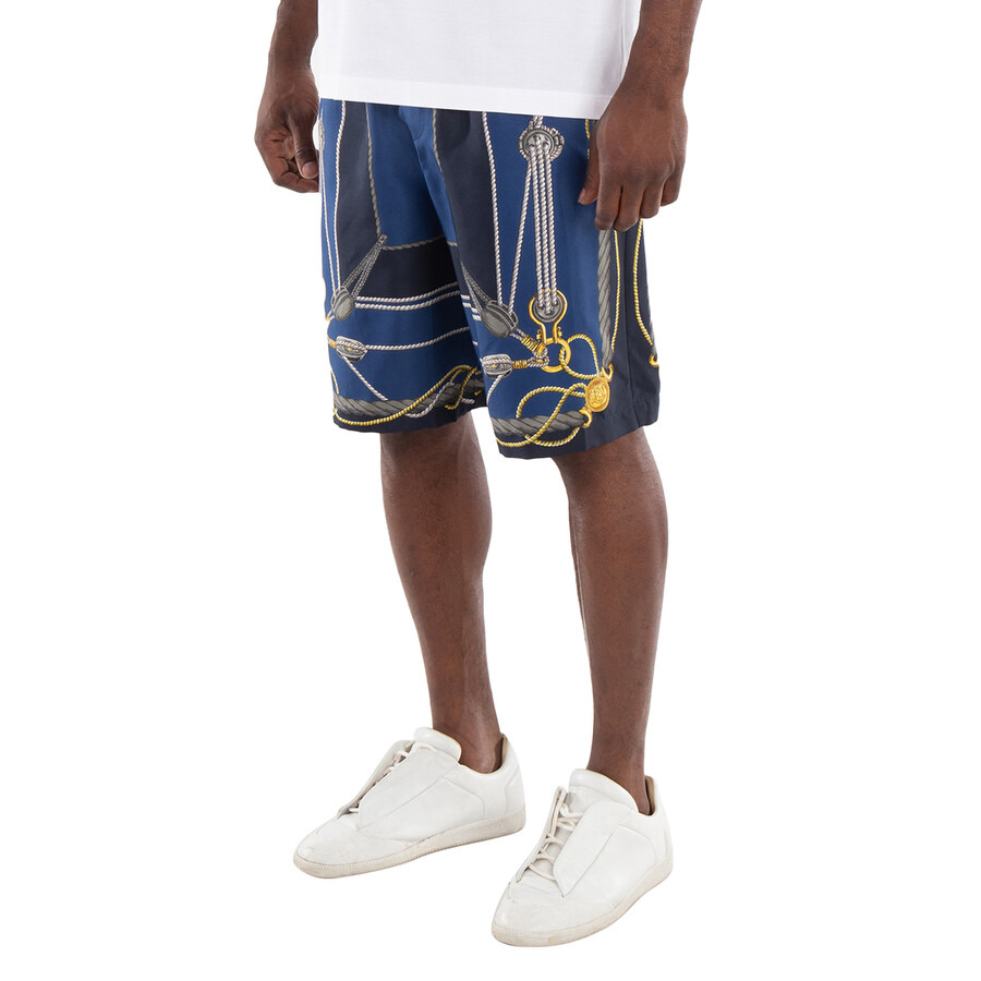 Versace Nautical Print Silk Shorts - 3