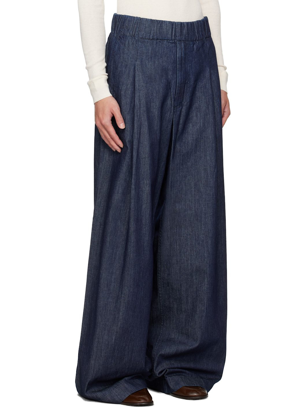 Navy Drawstring Jeans - 2