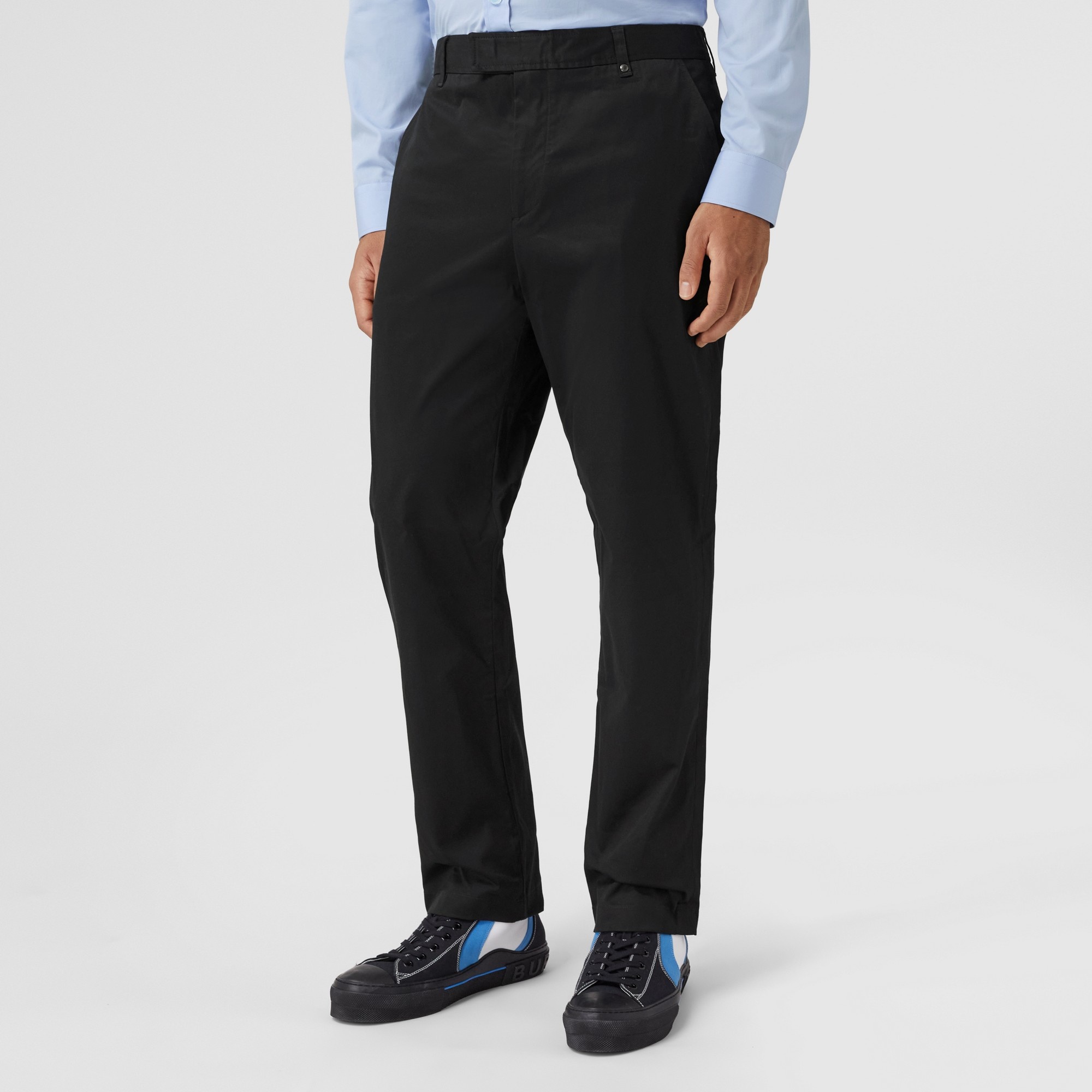 Slim Fit Monogram Motif Stretch Cotton Chinos - 5
