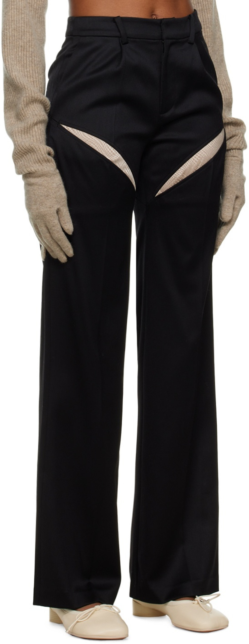 RUI Black Cutout Trousers outlook