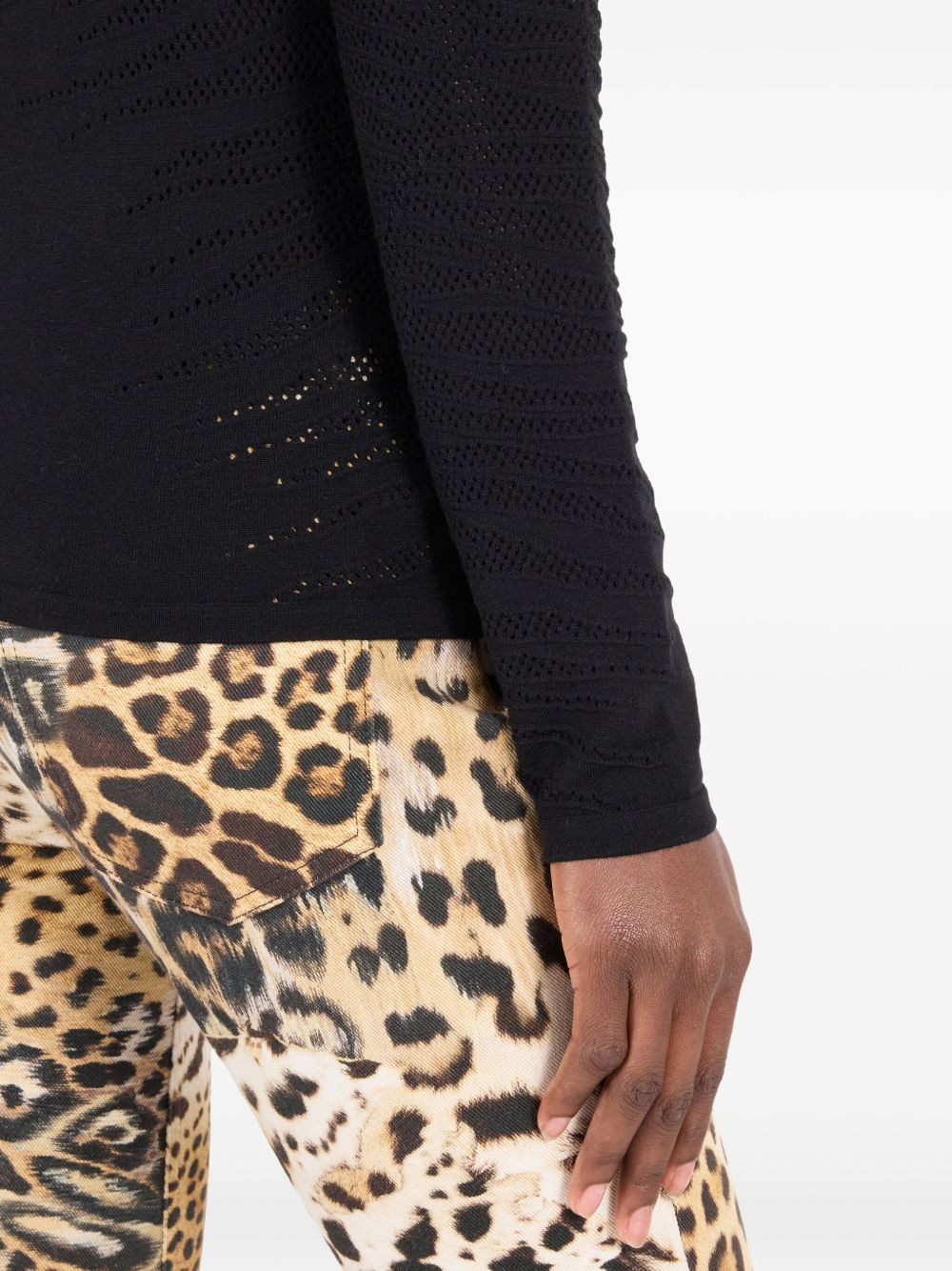 perforated long-sleeve top - 6