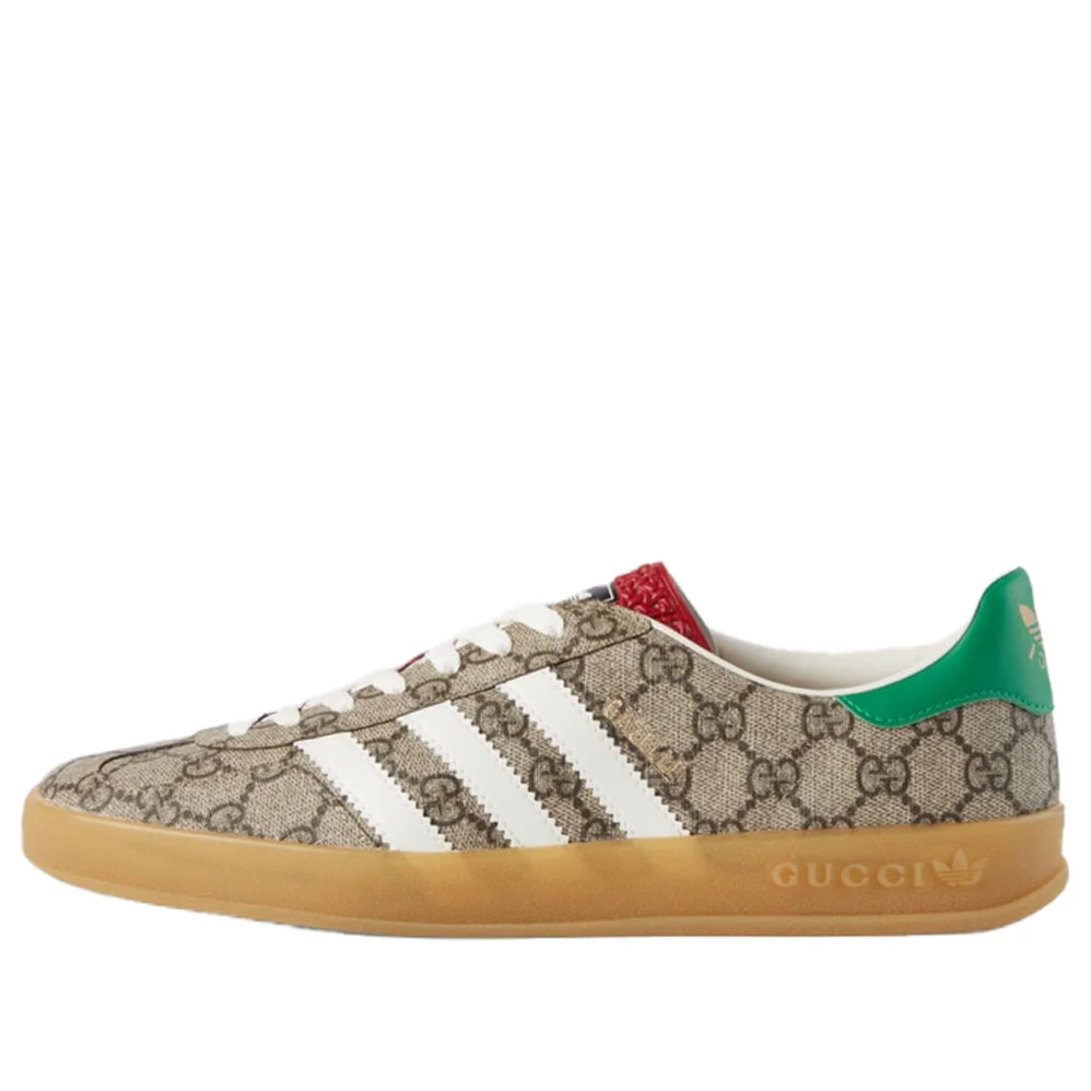 adidas x Gucci Gazelle GG Supreme Shoes 'Beige Ebony Green' 715222-FAAR3-9751 - 1