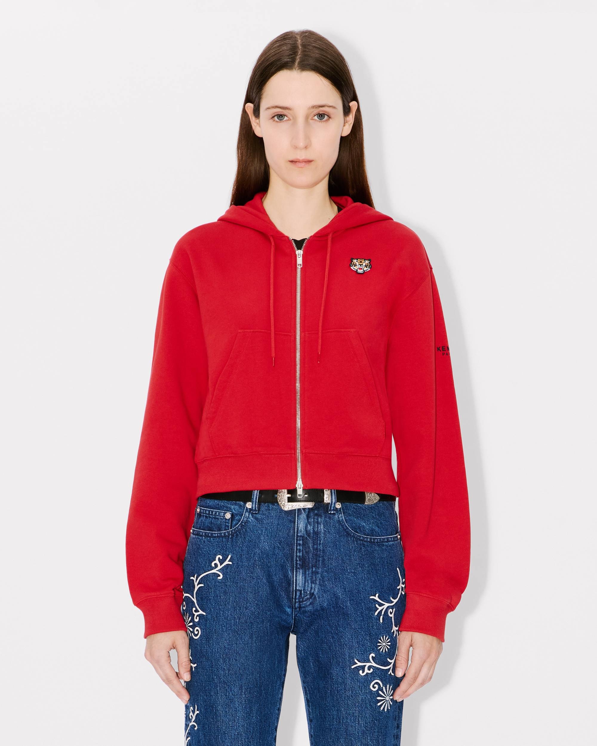 'Lucky Tiger' embroidered zip-up hoodie - 3