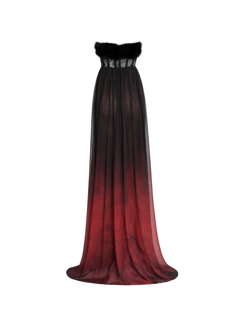 ELIE SAAB lace gradient chiffon maxi dress outlook