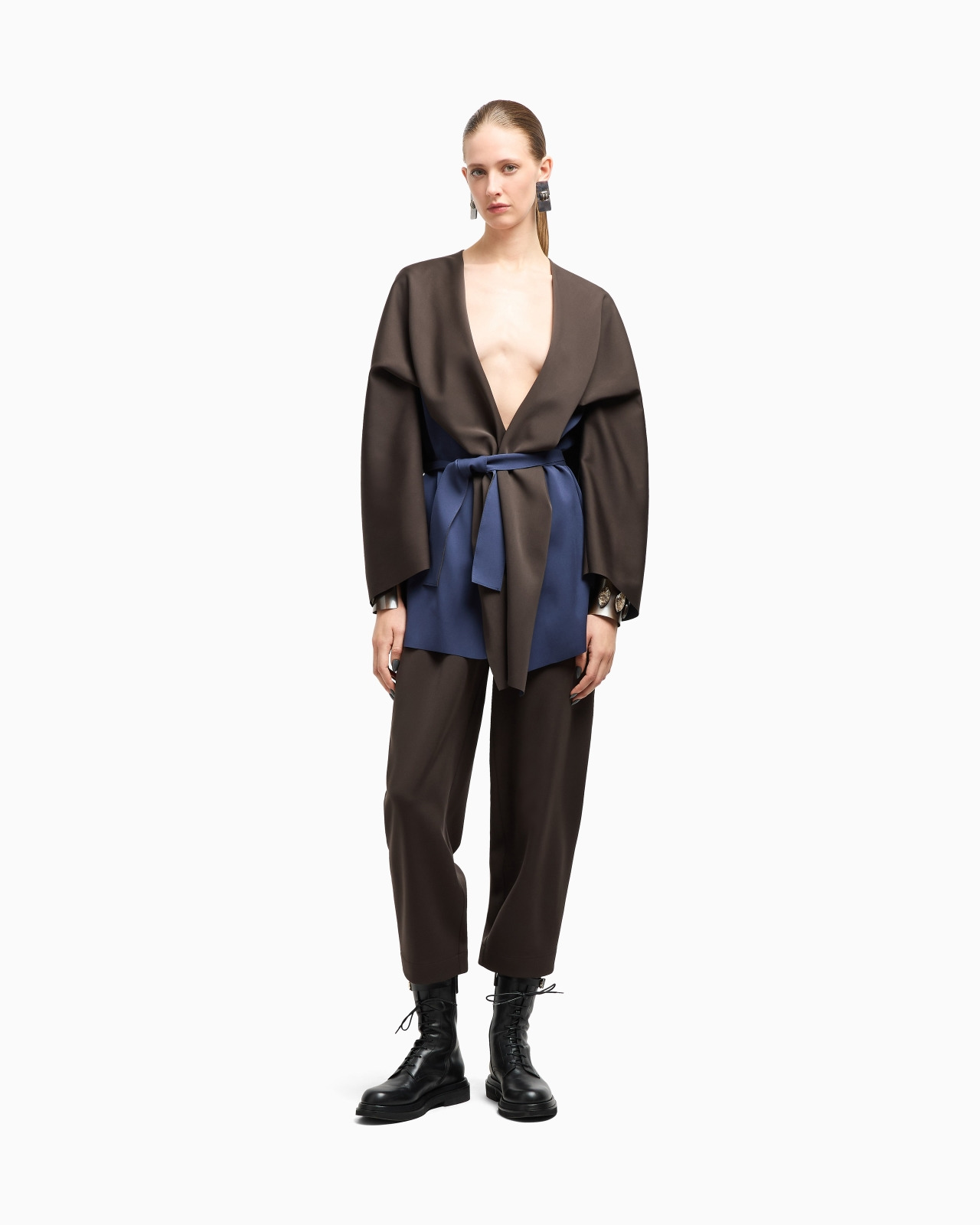 STRAIGHT TROUSERS IN SILK DOUBLE GEORGETTE - 2