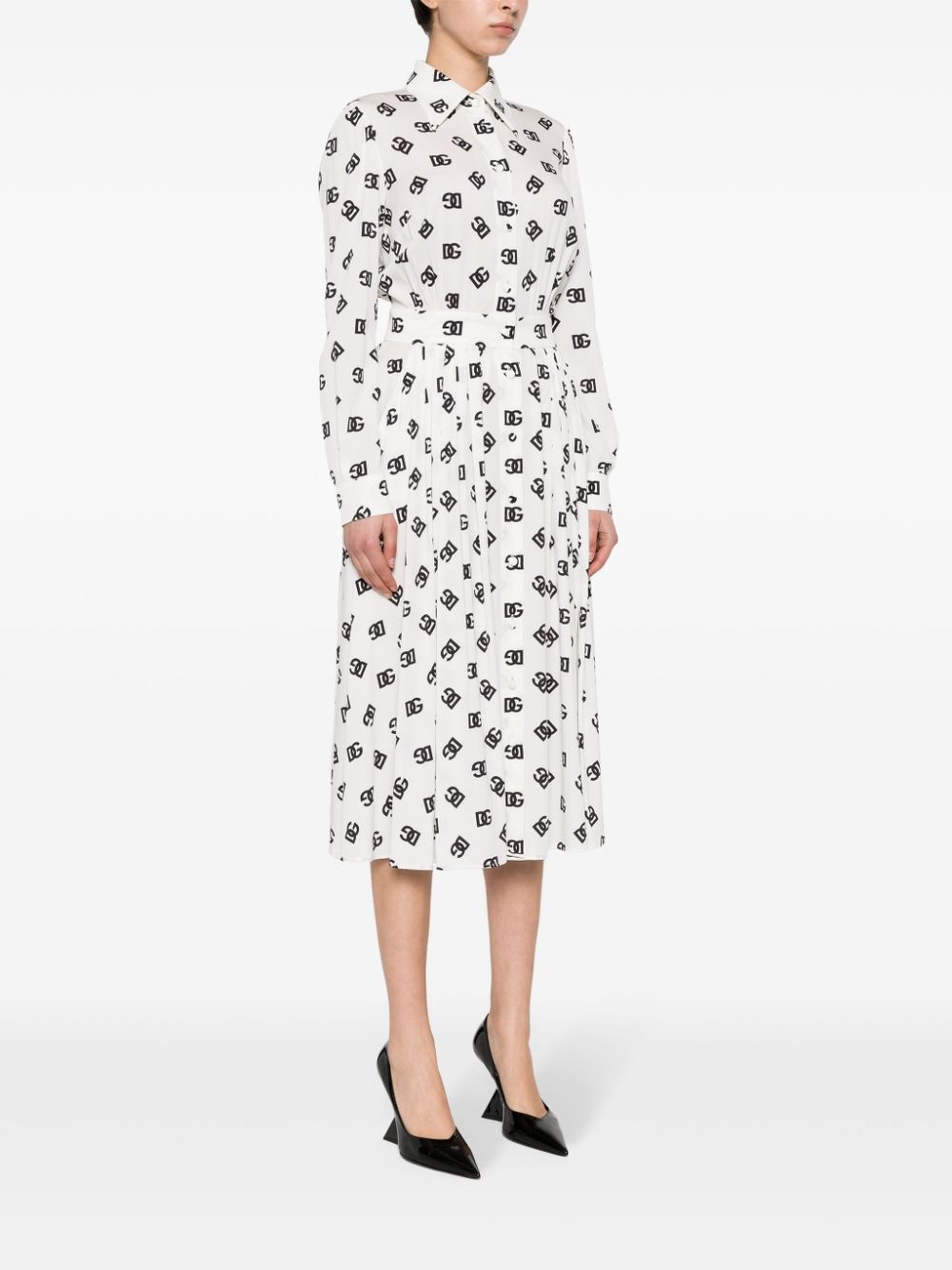 logo-print midi dress - 3