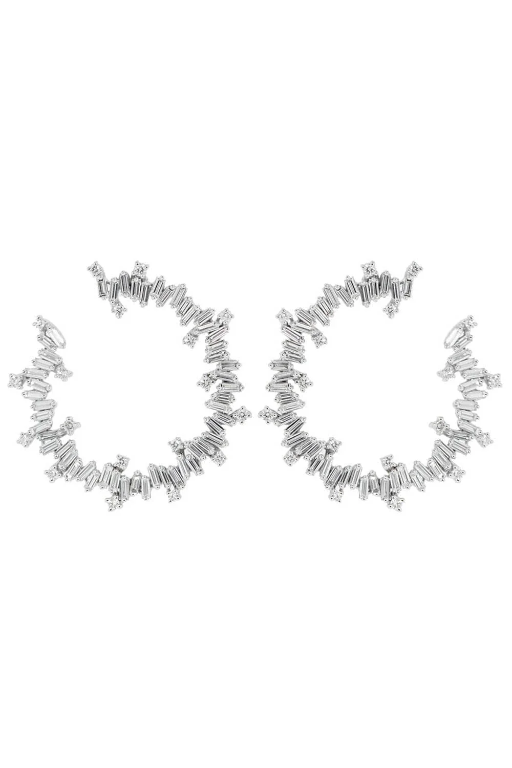 Fireworks Diamond Spiral Hoop Earrings - 1
