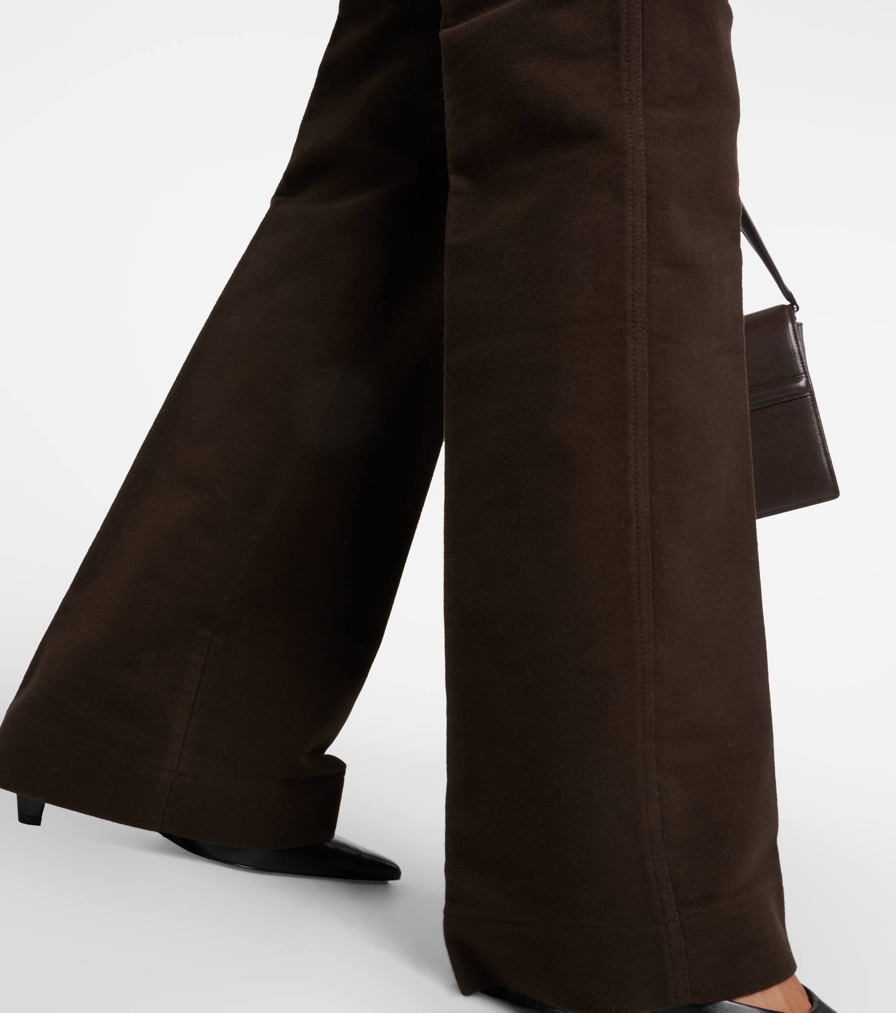 High-rise velour straight pants - 5
