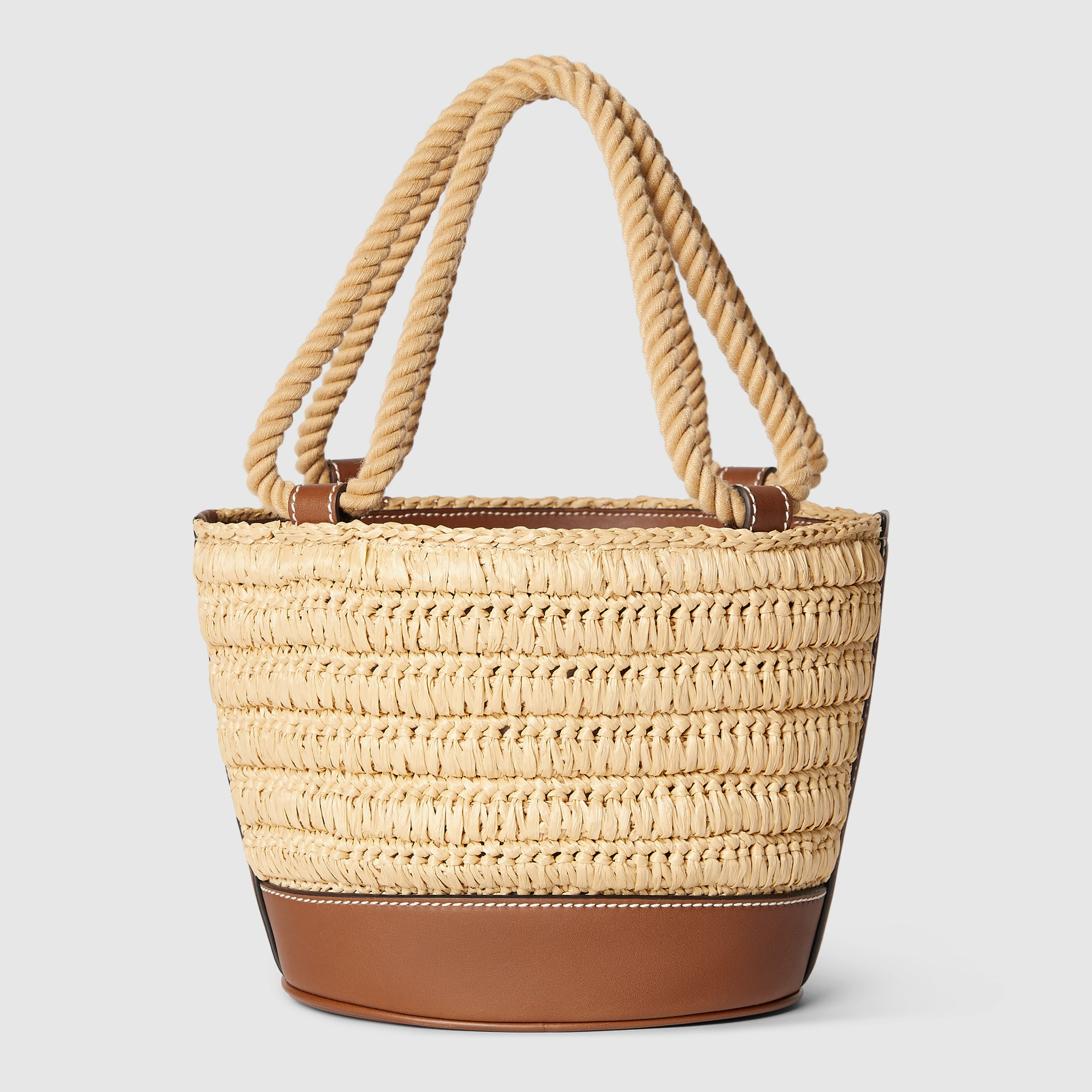 Woven mini bucket bag - 6