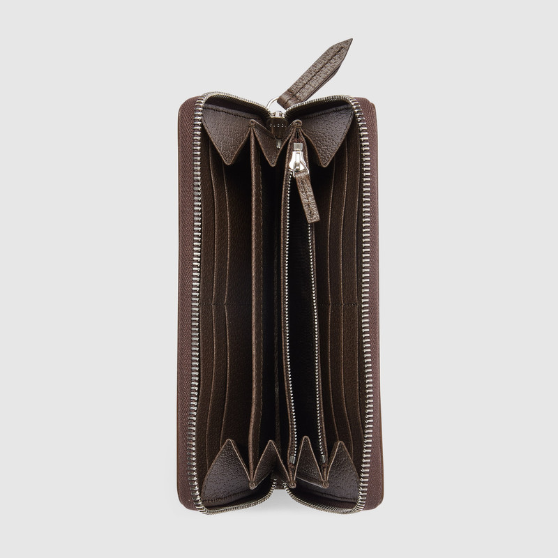 GUCCI Brown interior GG zip around wallet outlook