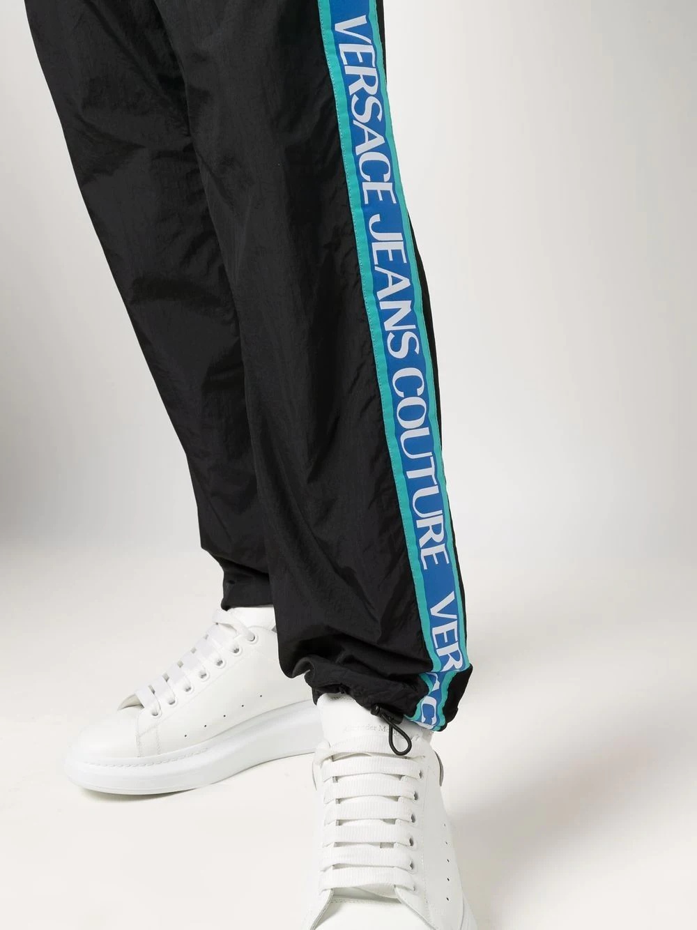 logo-tape drawstring track pants - 10
