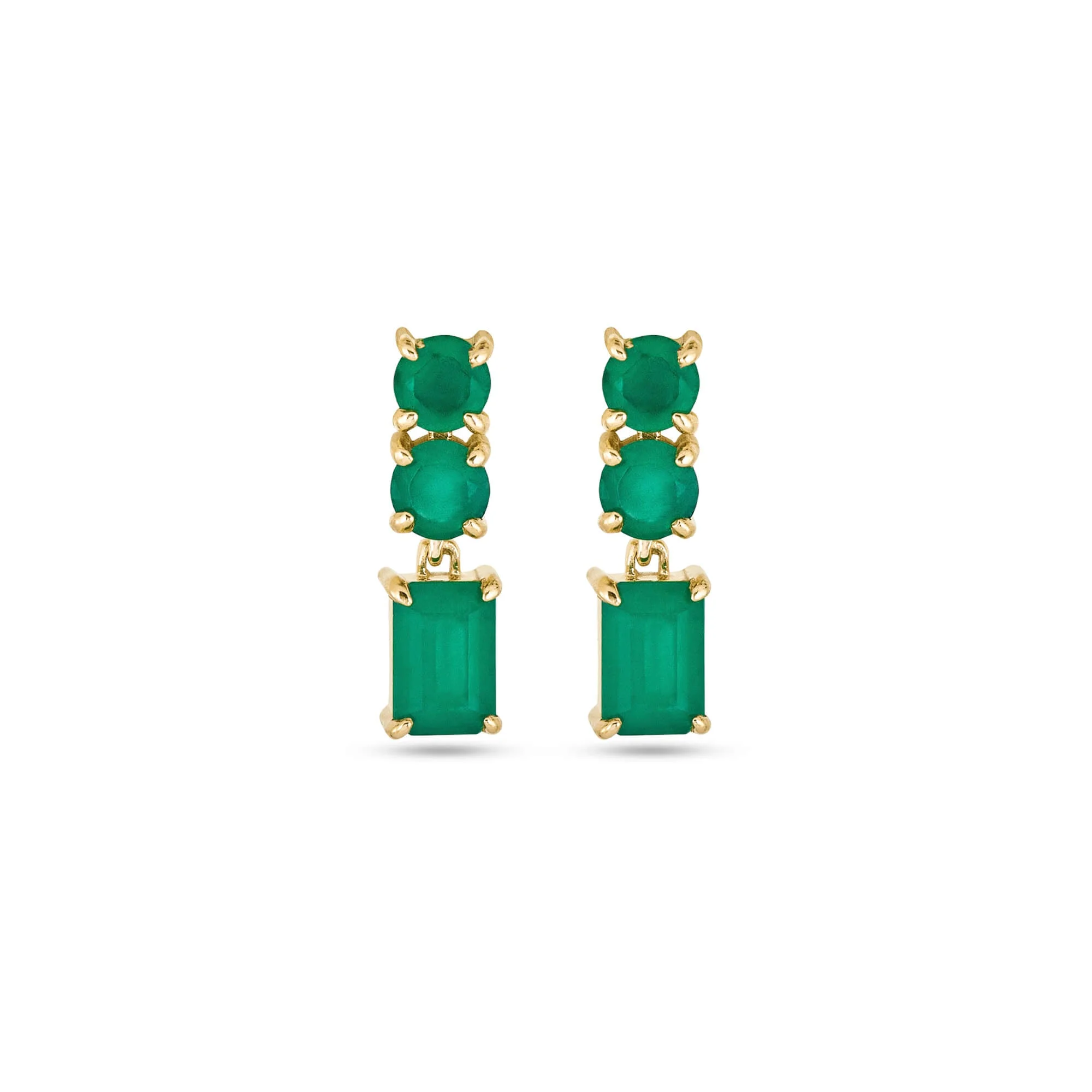 Full Volume Emerald Drop Earrings - 1