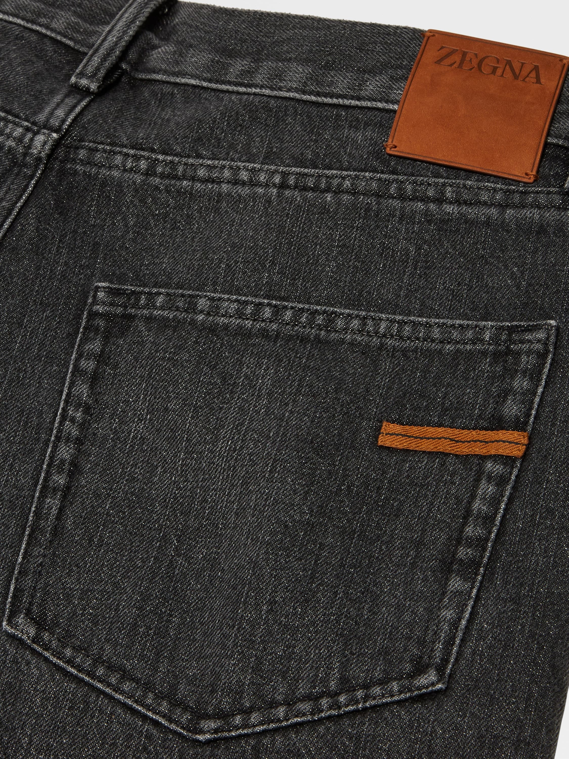 BLUE STONE-WASHED COTTON ROCCIA JEANS - 3