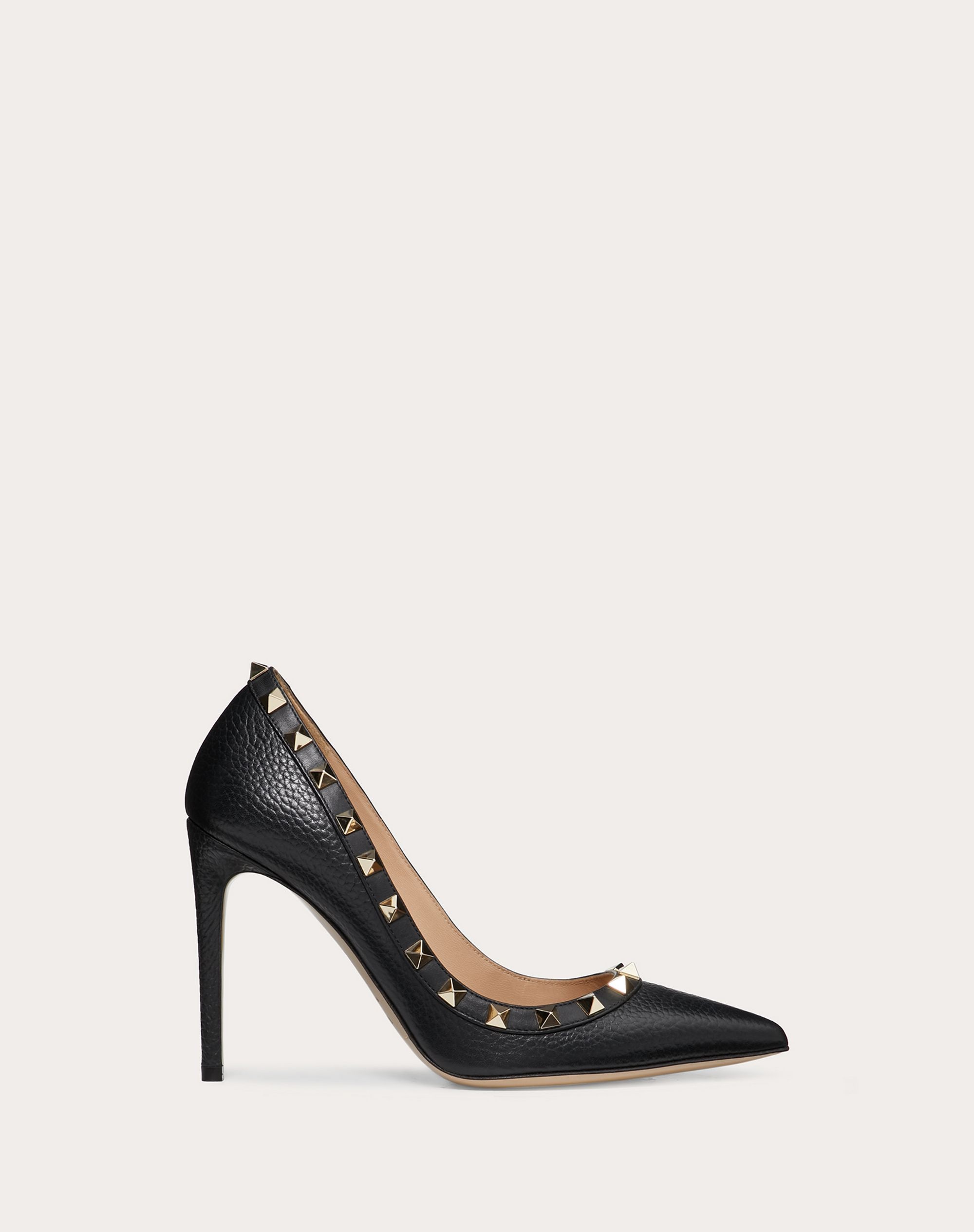 Rockstud Grainy Calfskin Pump 100 mm - 1