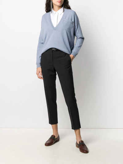 Brunello Cucinelli v-neck cashmere jumper outlook