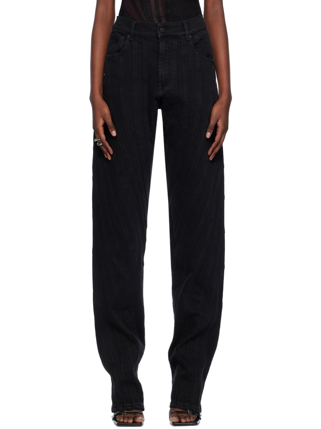 Black Spiral Jeans - 1