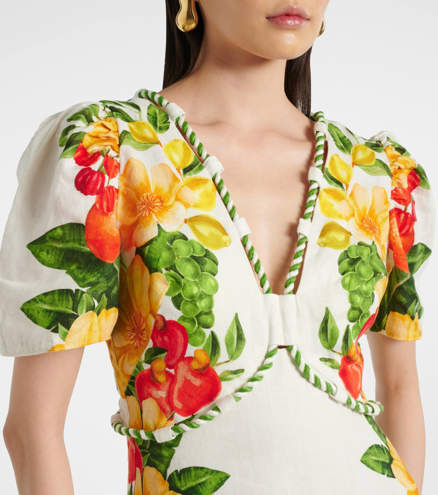 Floral linen maxi dress - 4