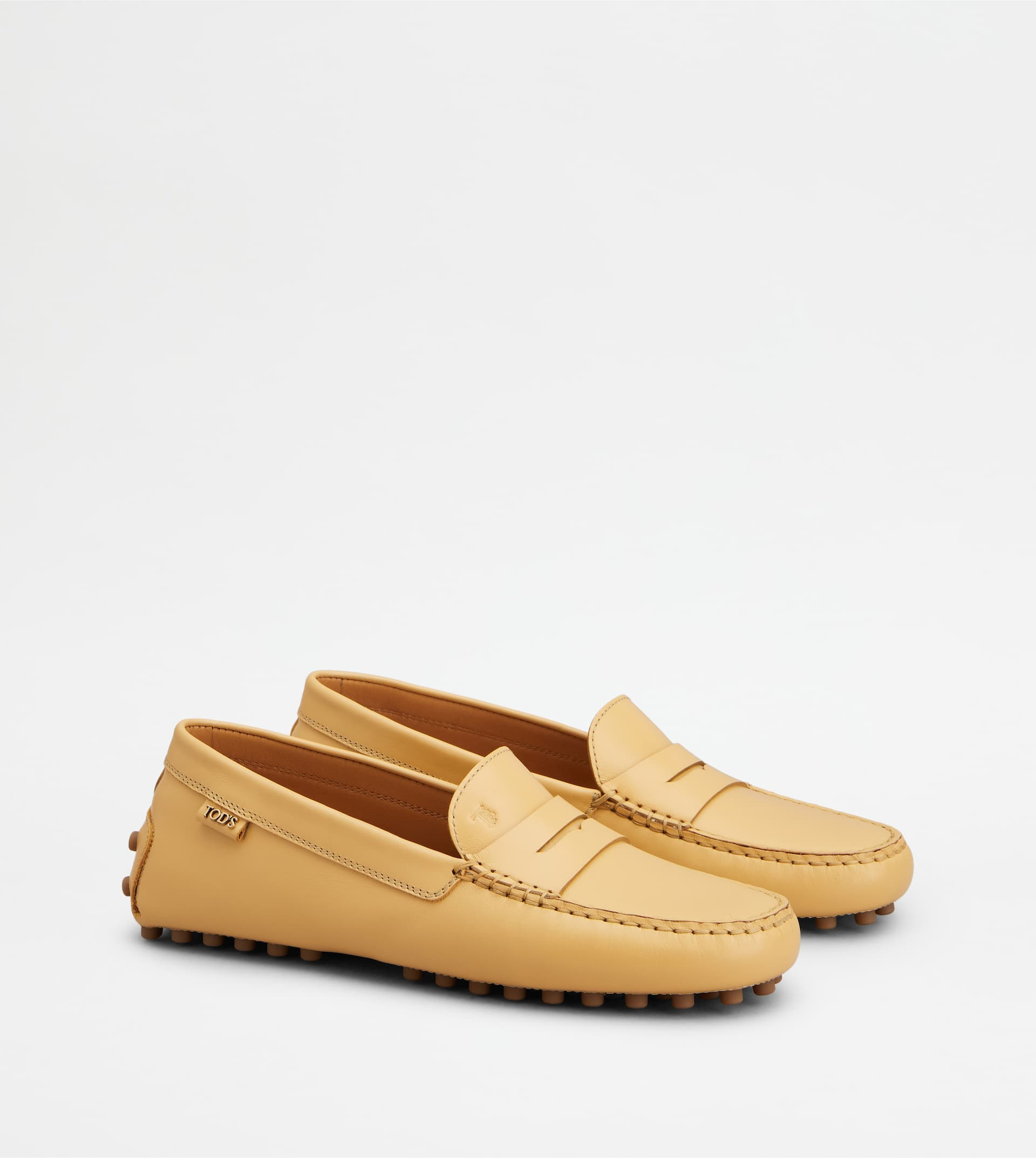 GOMMINO DRIVING SHOES IN LEATHER - YELLOW - 2