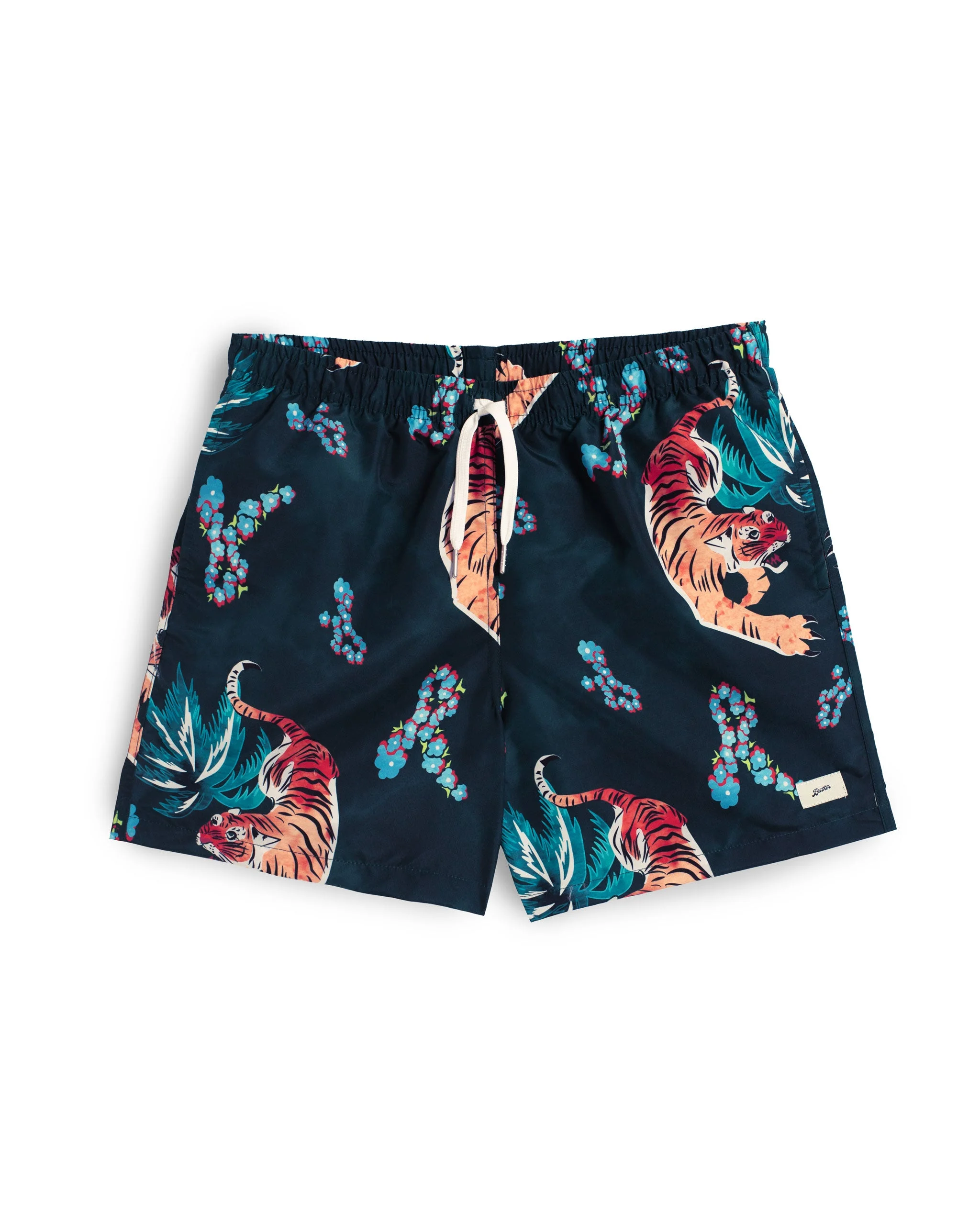 Midnight Tiger Print Swim Trunk - 1