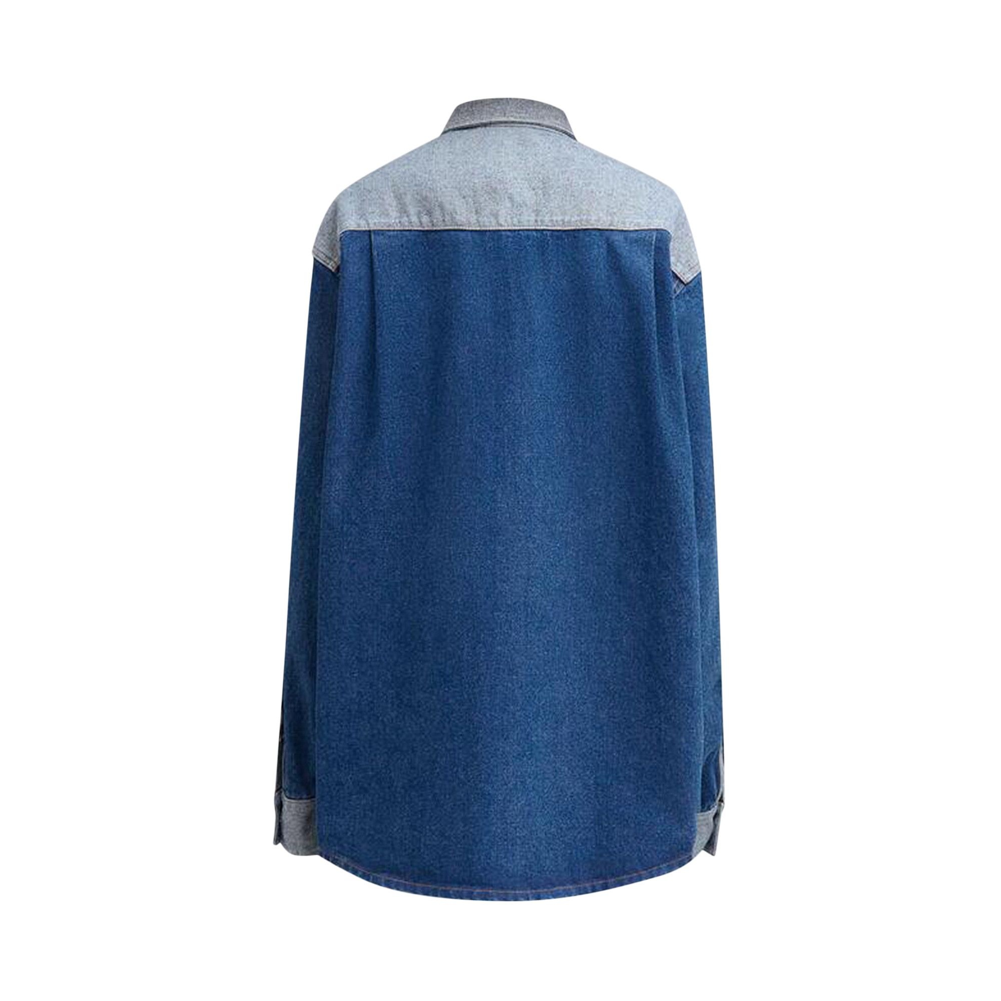 Marni Bleached Coated Denim Shirt 'Ocean' - 2