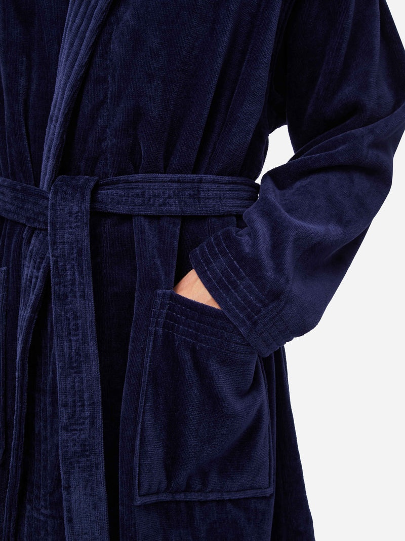 Men's Bathrobe Triton 10 Terry Cotton Navy - 6